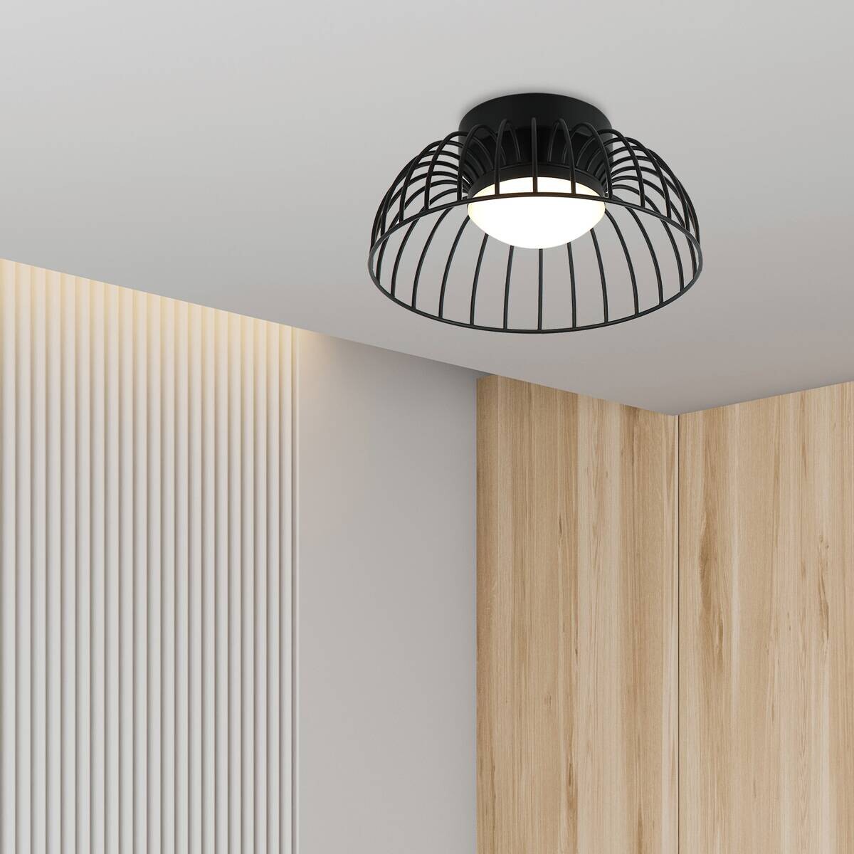 Lamkur Deckenleuchte schwarz Stahl B/H/L: ca. 27x27x17 cm