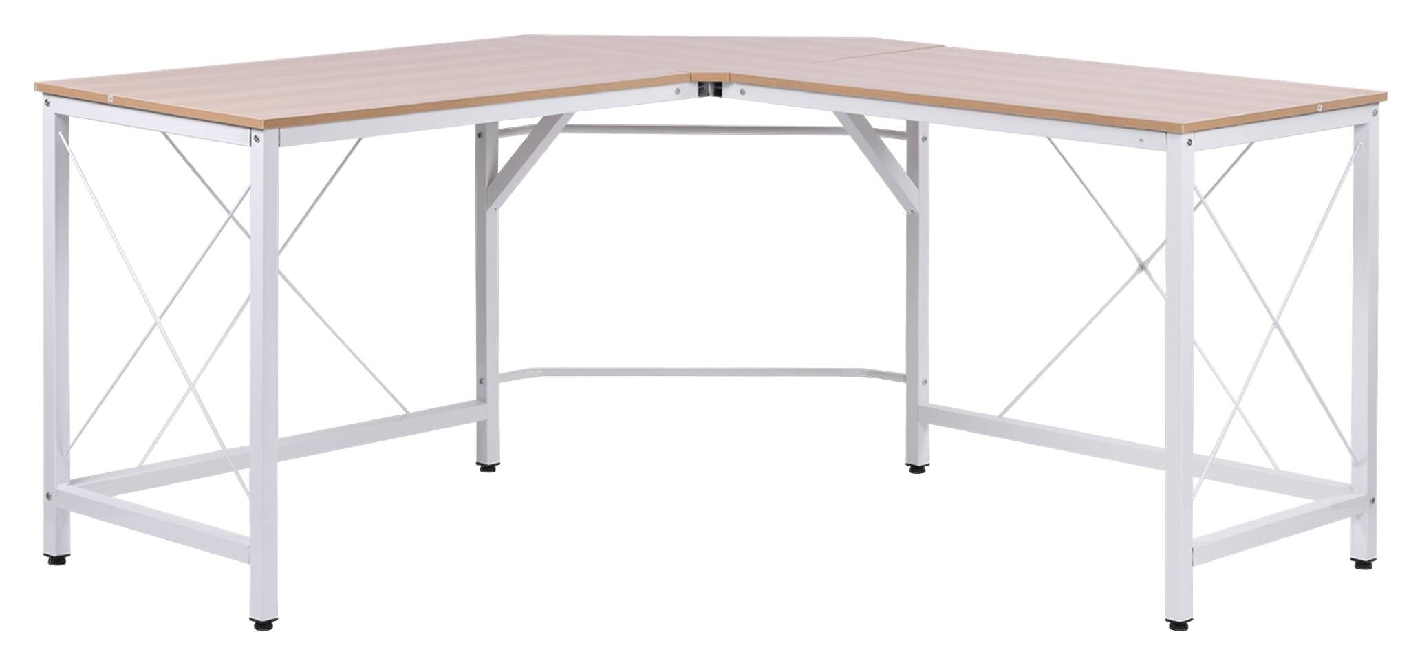 Computertisch 836-122AK natur weiß B/H/L: ca. 150x76x150 cm