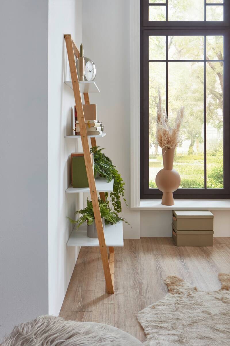 Regal natur weiß B/H/T: ca. 61x164x37 cm