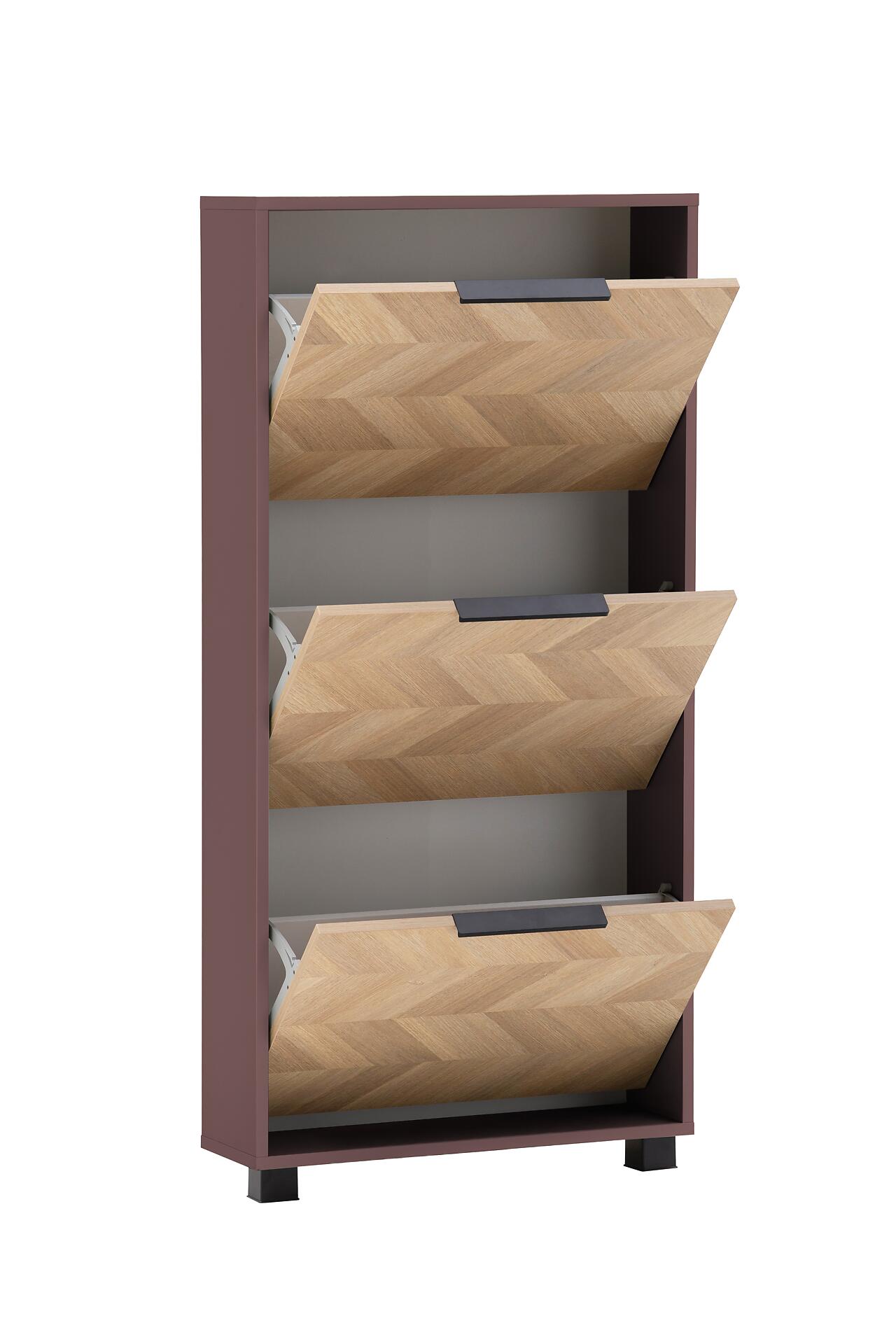 Schuhkipper Piazza, 3er mauve B/H/T: ca. 59,8x124,5x19,55 cm