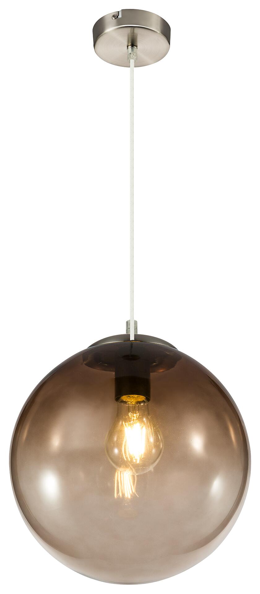 GLOBO Pendelleuchte Varus Chrom Rauchglas H/D: ca. 120x30 cm E27 1 Brennstellen