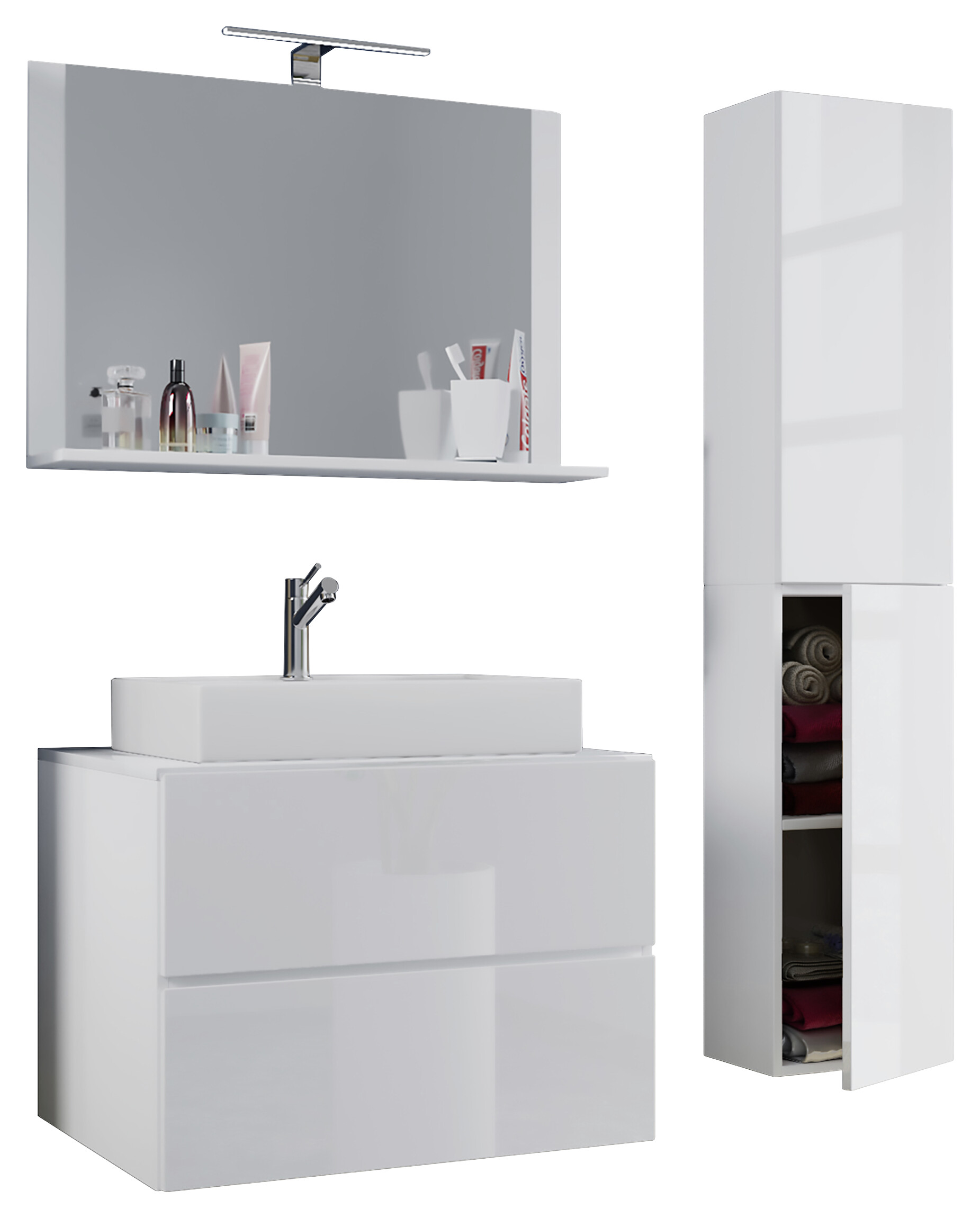 Waschplatz 4tlg-Lendas weiß weiß B/H/T: ca. 80x52x52 cm