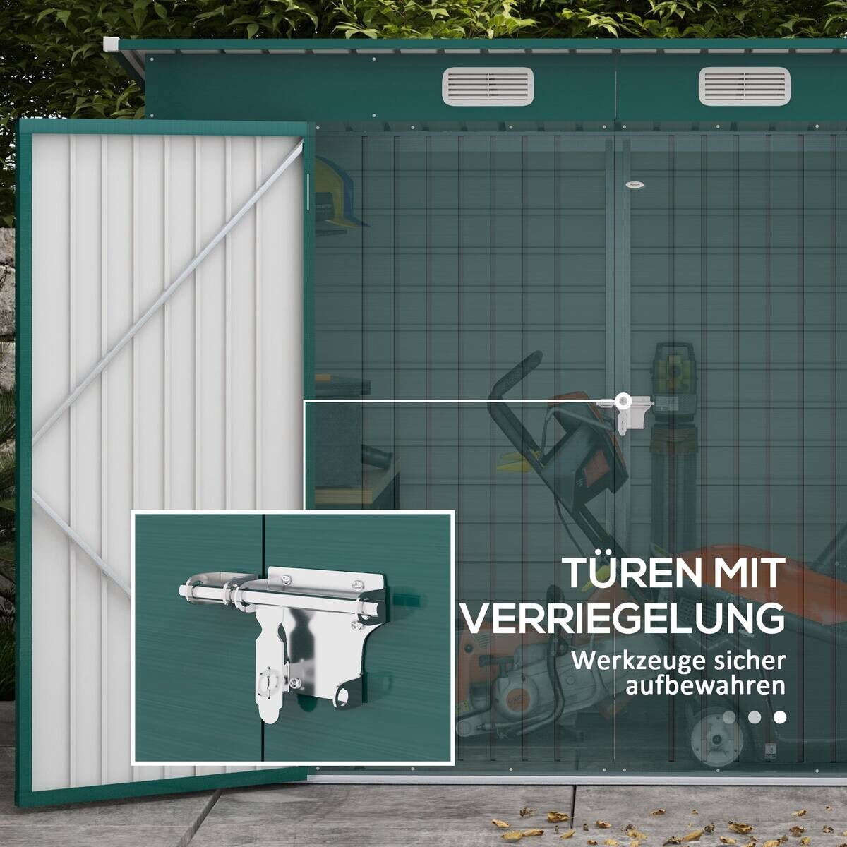 Outsunny Gerätehaus grün B/H/L: ca. 121x183x249 cm