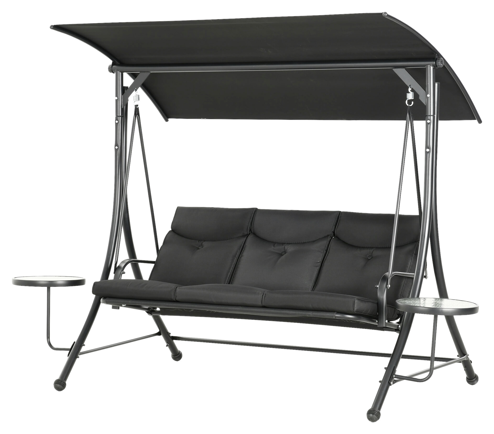 Outsunny Hollywoodschaukel schwarz Polyester B/H/L: ca. 135x177x278 cm