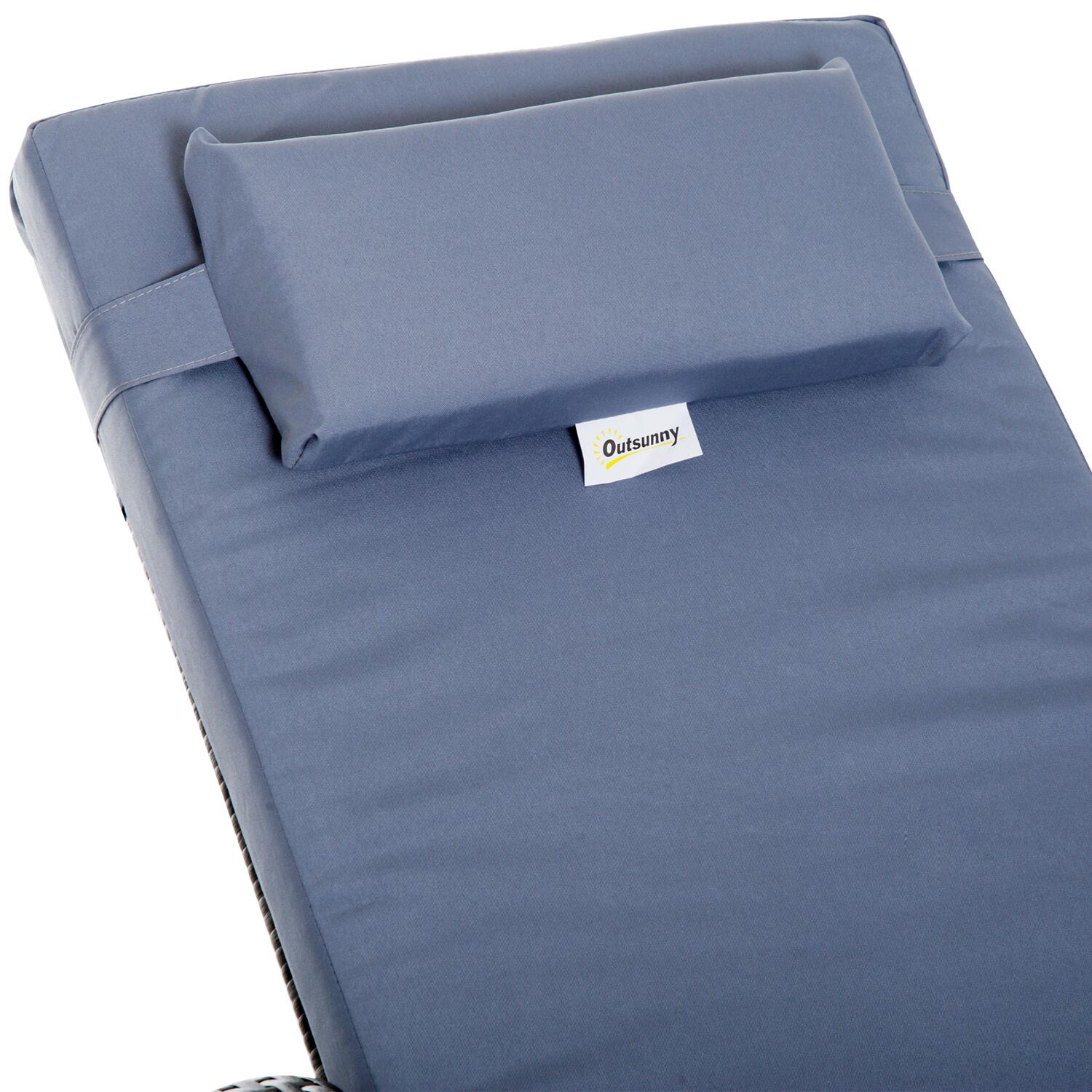 Outsunny Gartenliege grau Metall