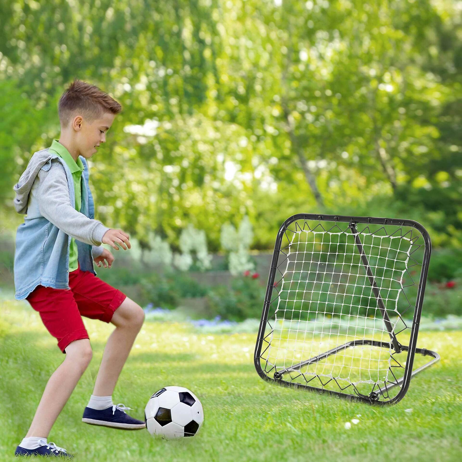 HOMCOM Rebounder schwarz B/H/T: ca. 84x84x11 cm