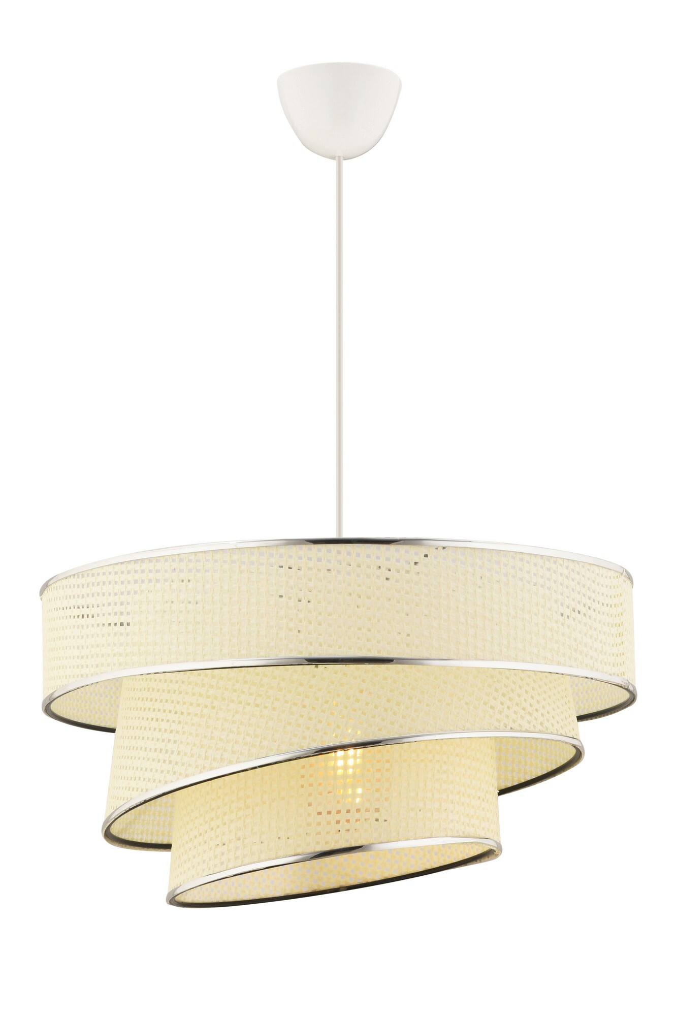 Opviq Pendelleuchte Couper weiß silber Baumwolle Metall B/H/L: ca. 40x72x40 cm E27 1 Brennstellen