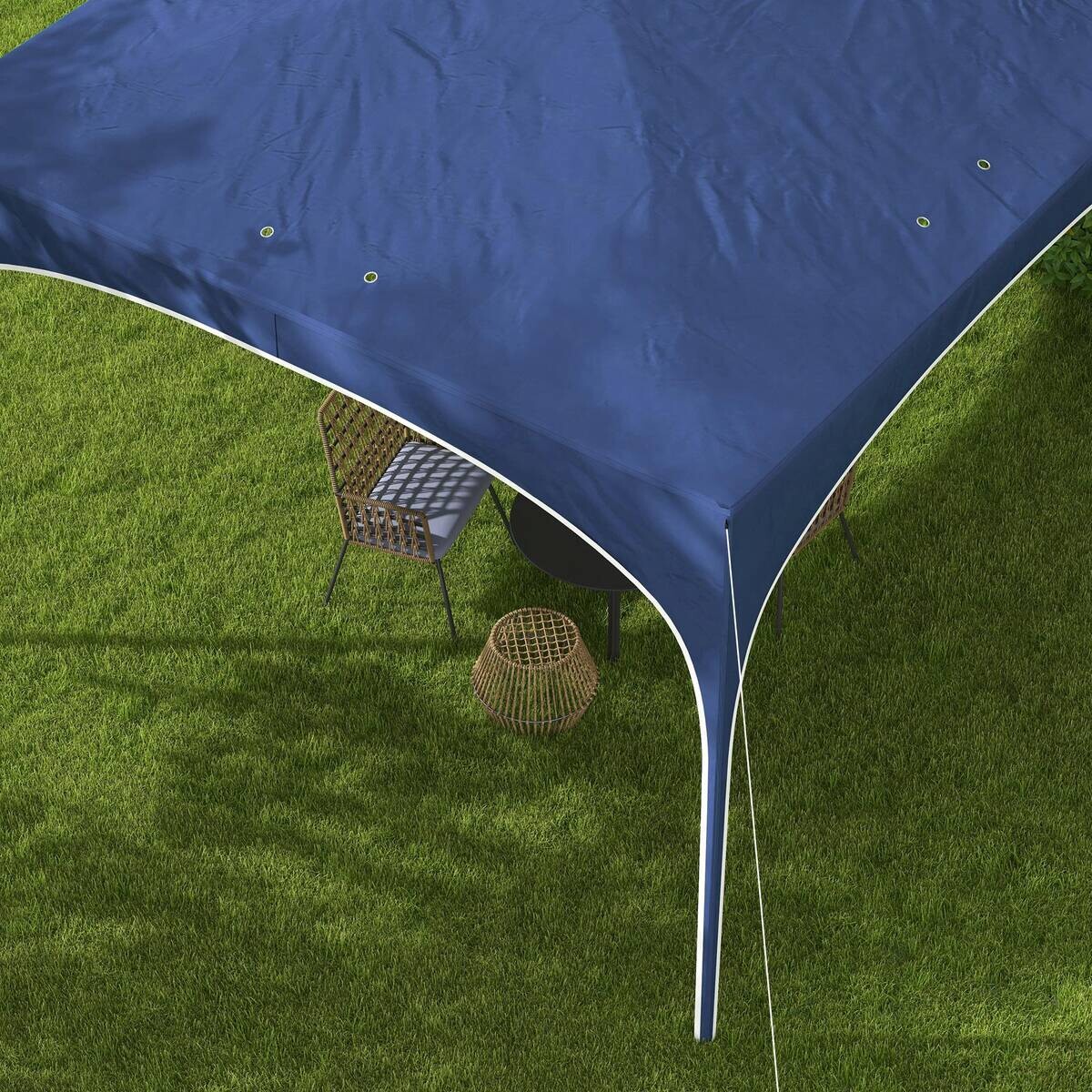 Outsunny Pavillon blau Polyester-Mischgewebe B/H/L: ca. 295x255x295 cm