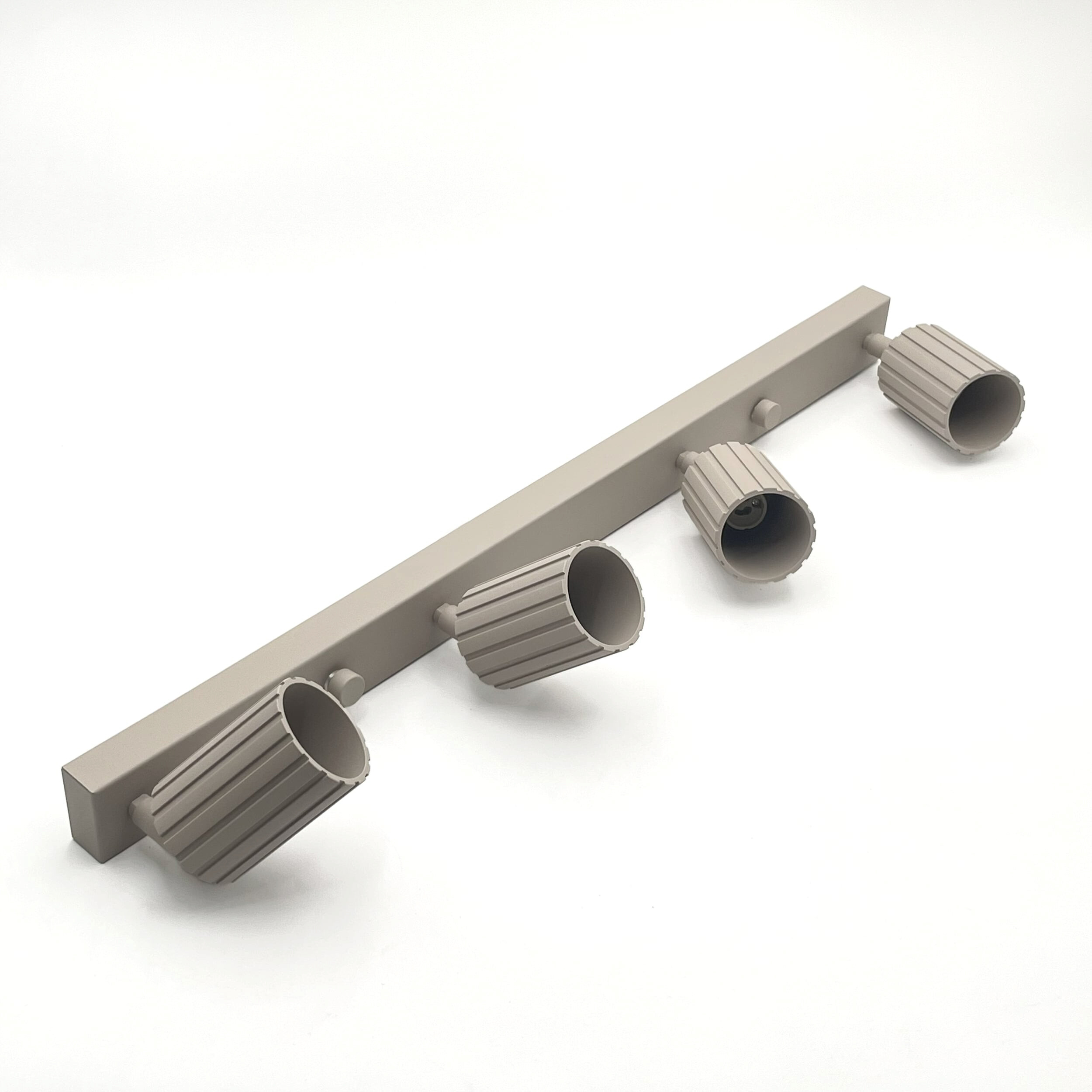 Lamkur Strahler Prisma beige Stahl B/H/L: ca. 6,5x16,5x81 cm 4 Brennstellen