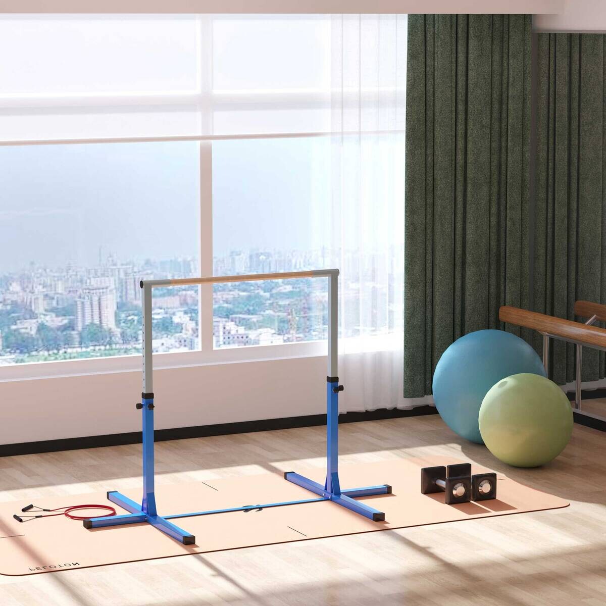 HOMCOM Kinder-Gymnastikstange B/H/L: ca. 121x150x194 cm