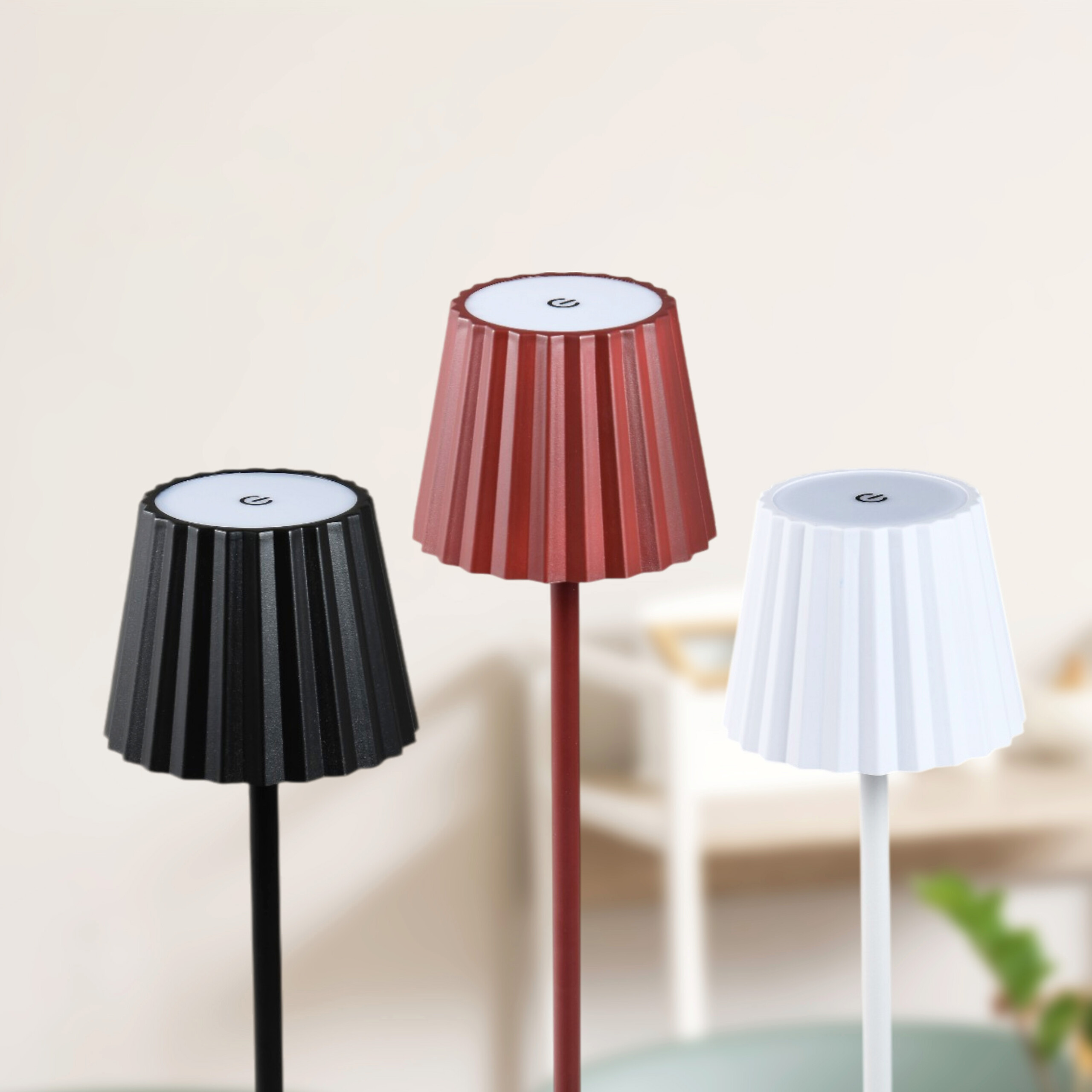 BERGNER LED-Tischleuchte Maroon rot B/H: ca. 11,6x38 cm