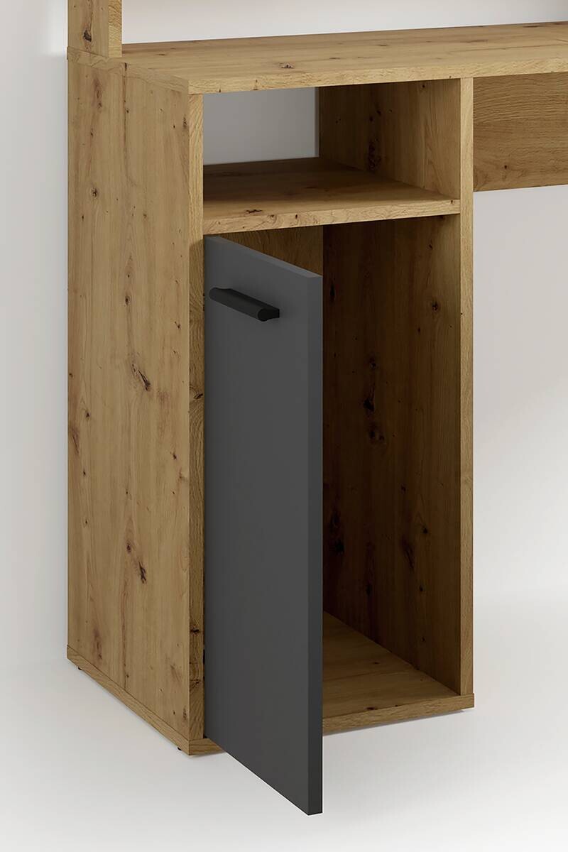 Eckschreibtisch FOX Eiche anthrazit B/H/T: ca. 139x90,8x139 cm