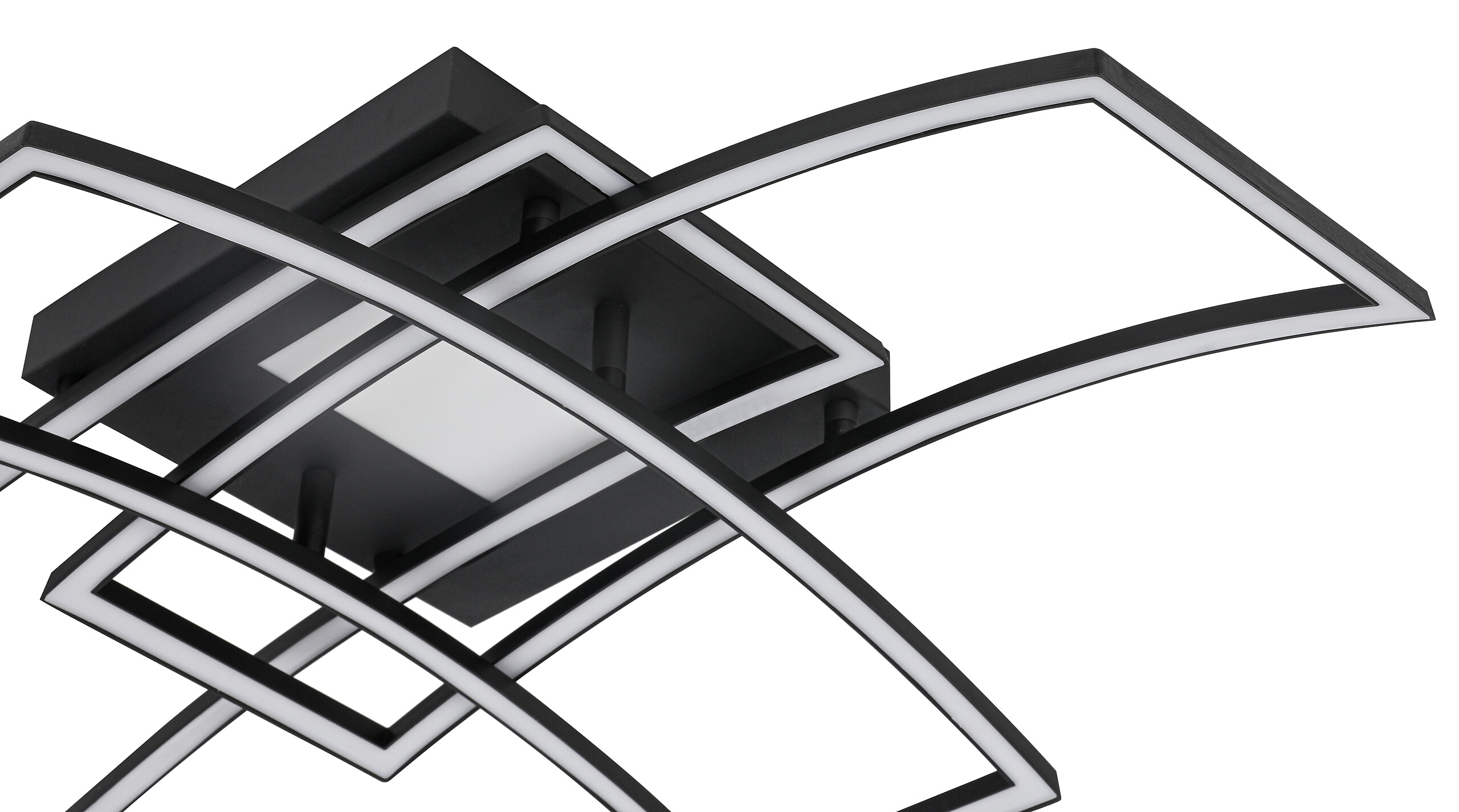 Nolo LED-Deckenleuchte Curve schwarz Metall B/H/L: ca. 59x15x82 cm