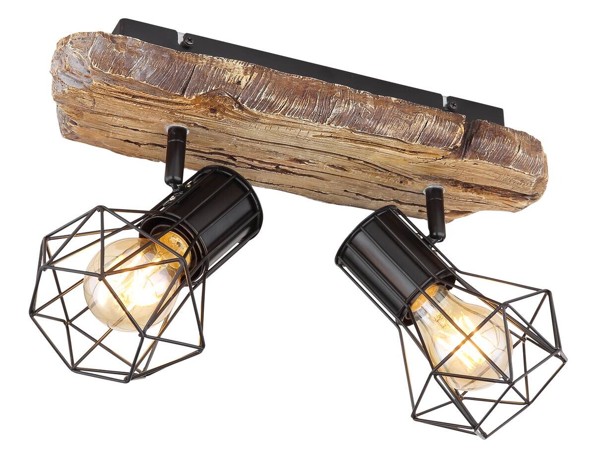 GLOBO Spot schwarz Metall B/H/T: ca. 12x23x38,5 cm E27 2 Brennstellen