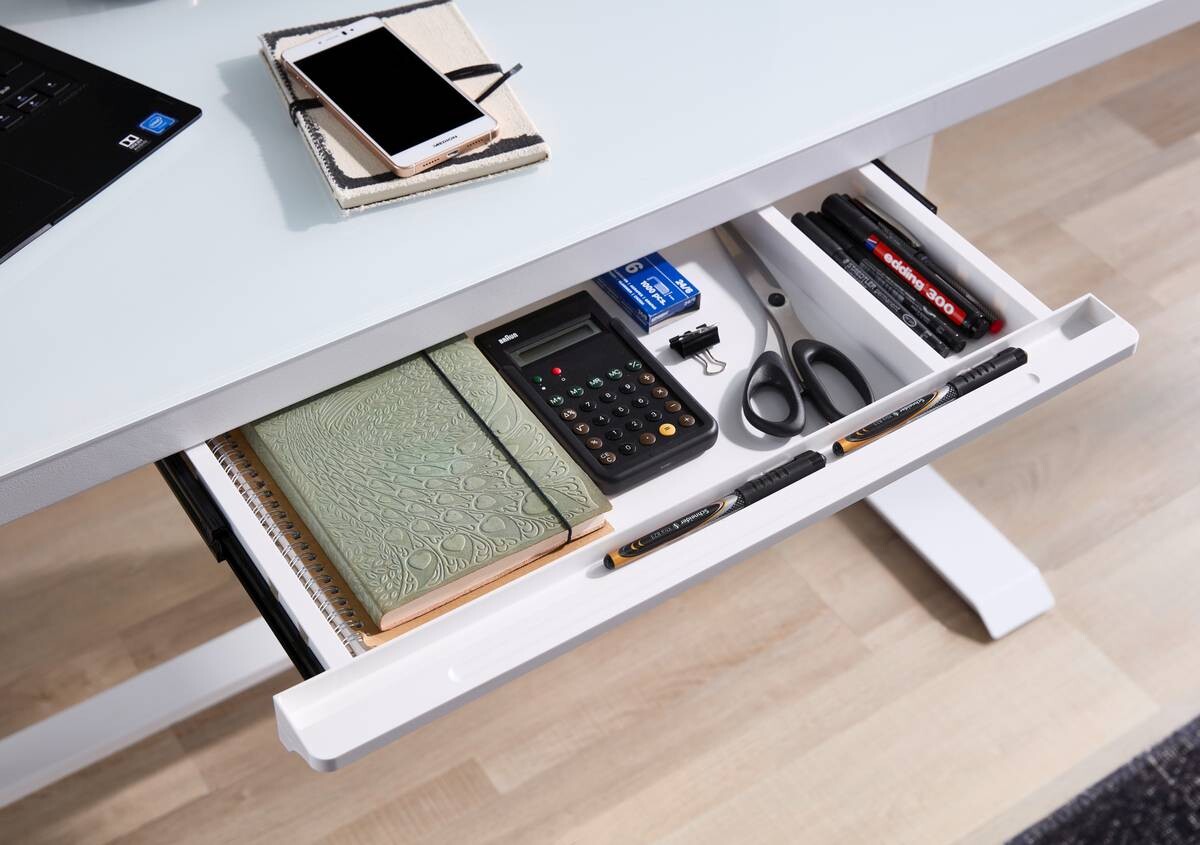 höhenverstellbarer Schreibtisch Lift4Home weiß B/H/T: ca. 120x72x60 cm