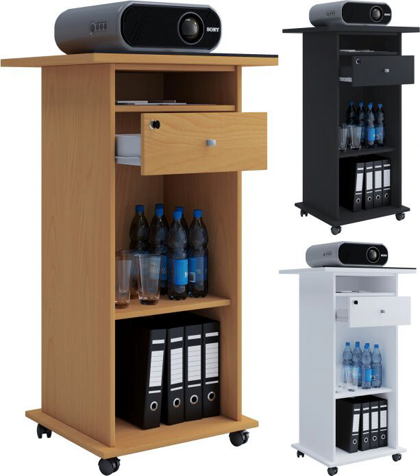VCM Beamer-Stand Rollwagen Schublade buche