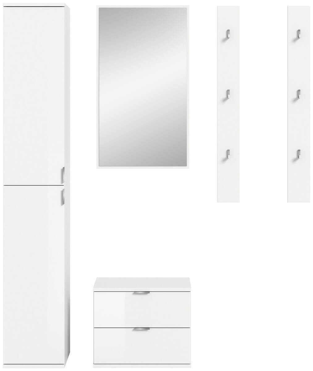 Garderobe PROJEKT X weiß weiß Hochglanz B/H/T: ca. 148x191x37 cm