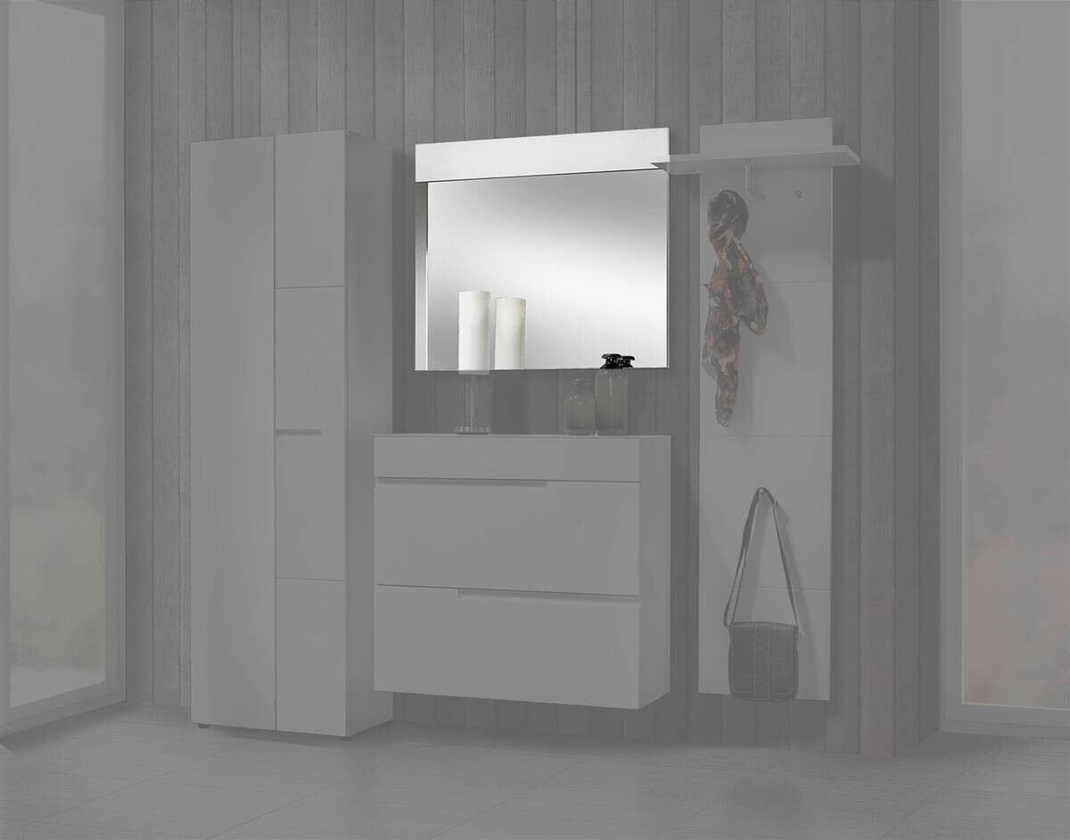 Wandspiegel Mailand weiß Hochglanz B/H: ca. 90x78 cm