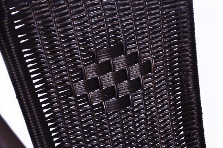 VCM Bistrostuhl dunkelbraun Polyrattan B/H/L: ca. 53x60x73 cm