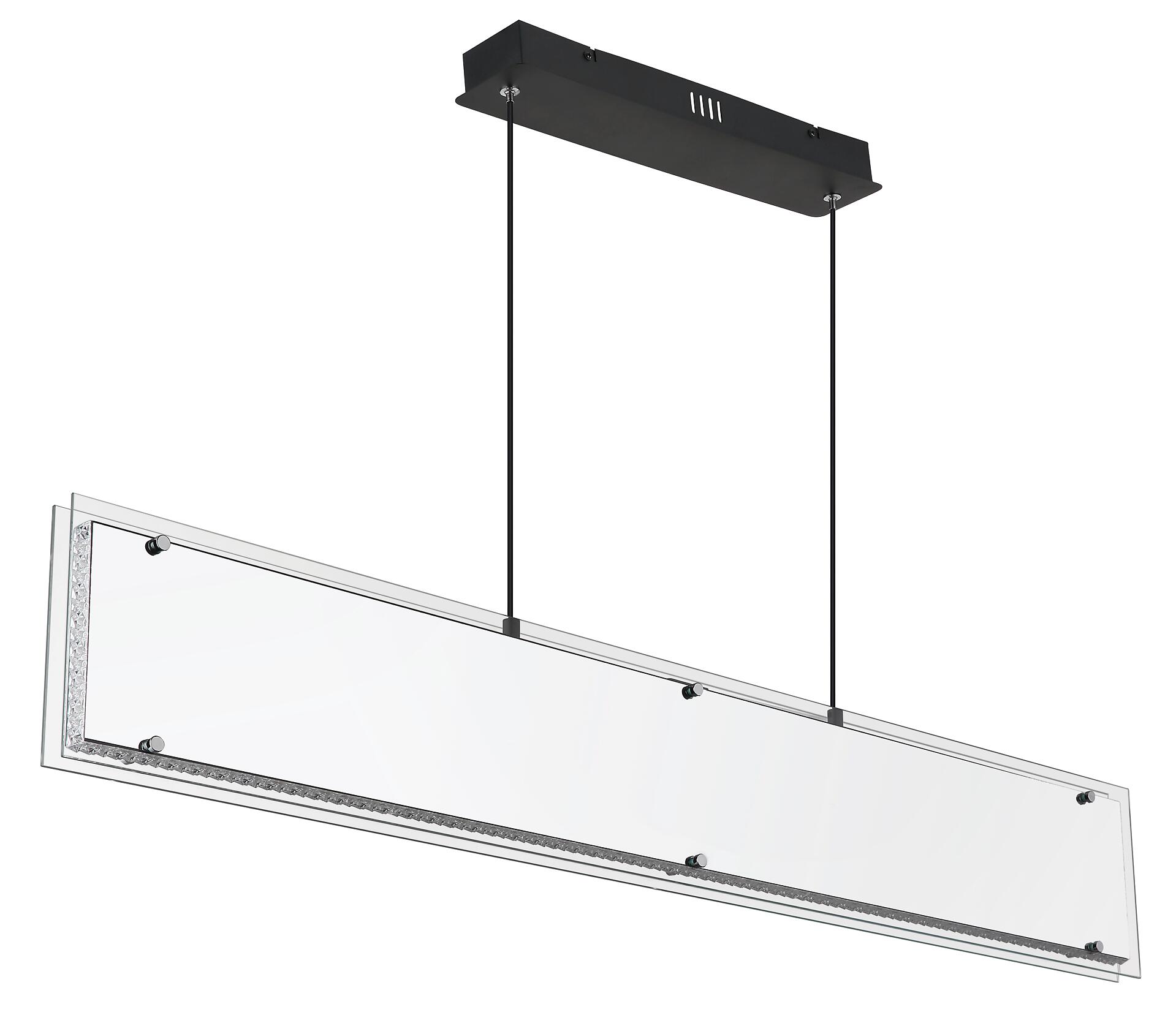 GLOBO Hängeleuchte klar schwarz Aluminium Glas Kunststoff B/H/L: ca. 8x120x113 cm 1.0 Brennstellen