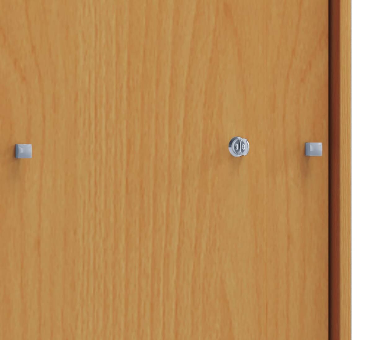 Büroschrank Lona XL mit Schiebetüren buche weiß B/H/T: ca. 70x110x37 cm