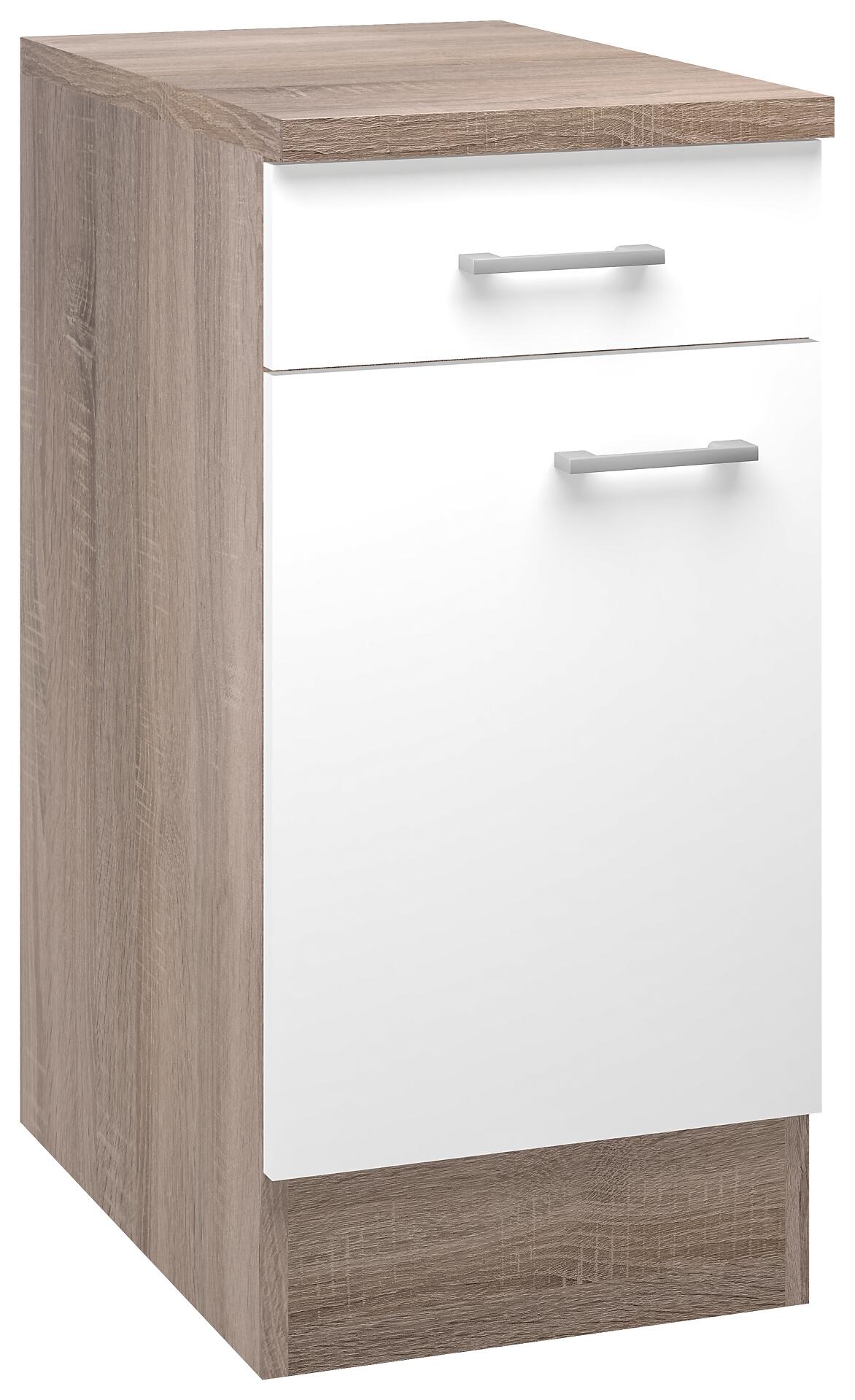 Unterschrank Samoa weiß Eiche Nachbildung B/H/T: ca. 40x85x60 cm