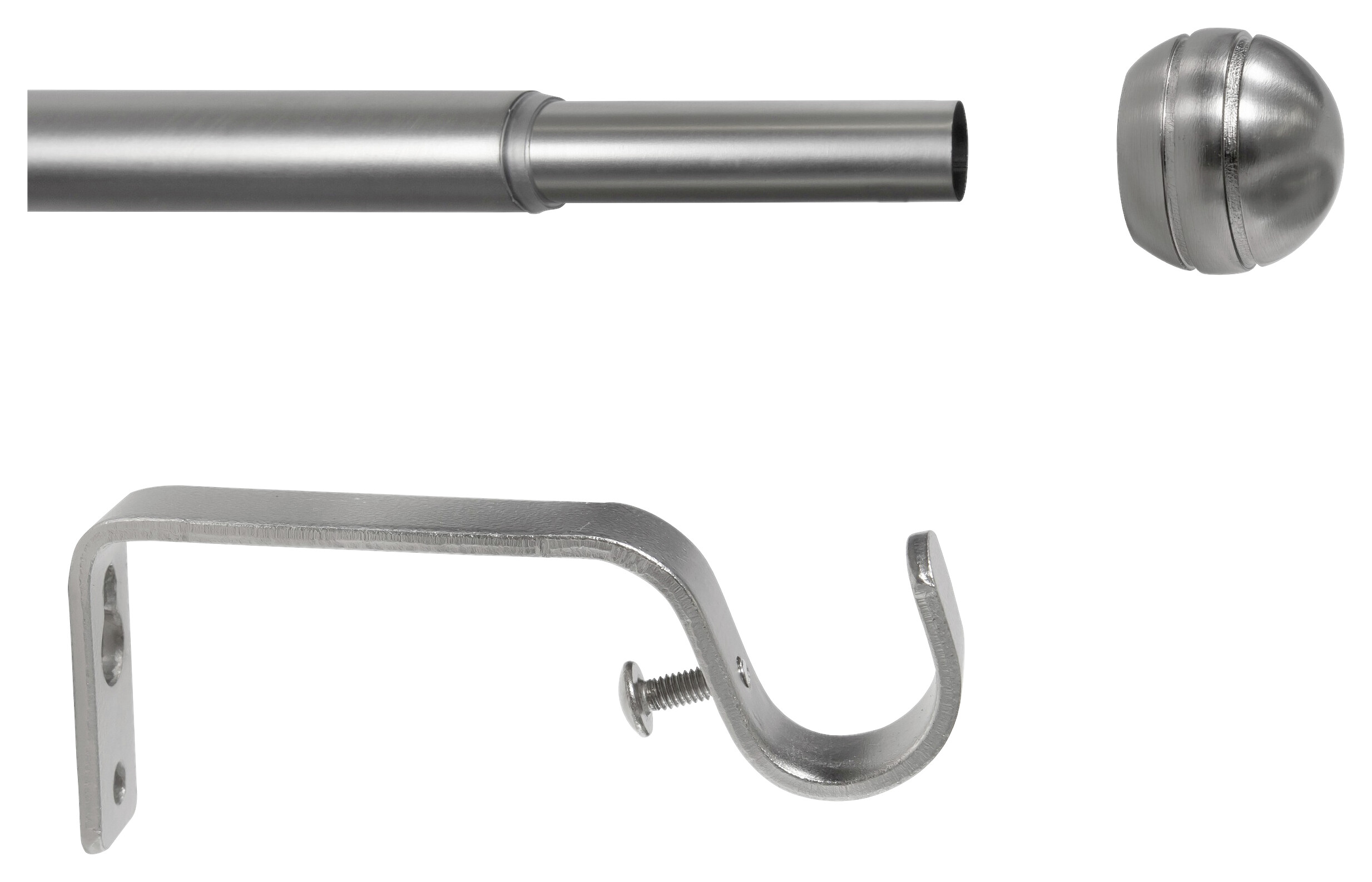 ondeco Stilgarnituren habito_rillball Edelstahloptik Metall ausziehbar von ca. 160 bis 280 cm 1.0 Läufe