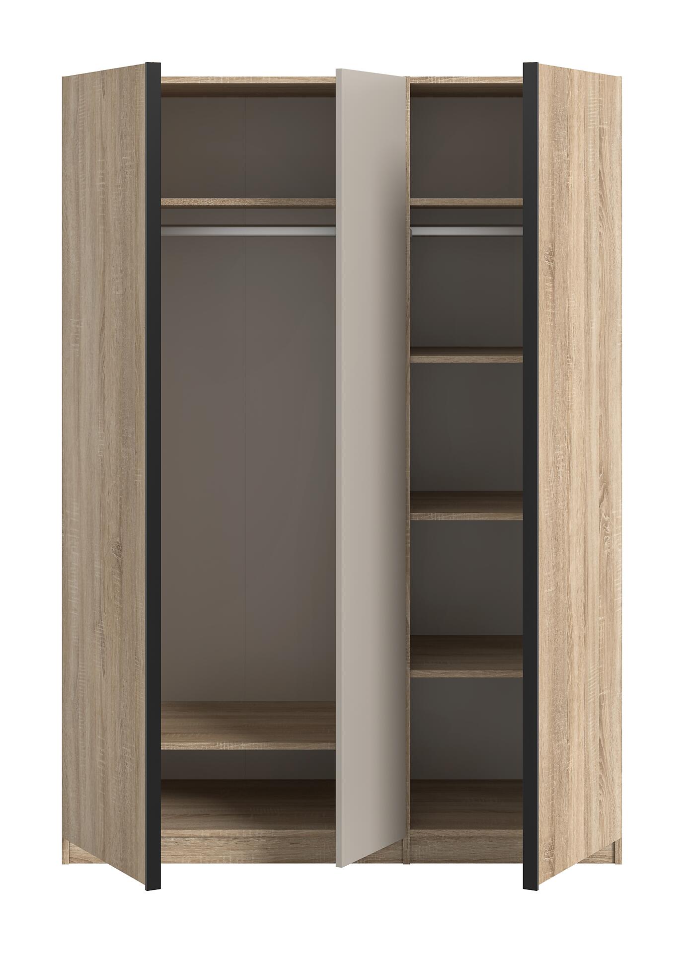 Kleiderschrank OAKLAND Eiche Sonoma Nachbildung Cashmere B/H/T: ca. 130x183x53 cm Kleiderschrank OAKLAND Eiche Sonoma Nachbildung Cashmere B/H/T: ca. 130x183x53 cm