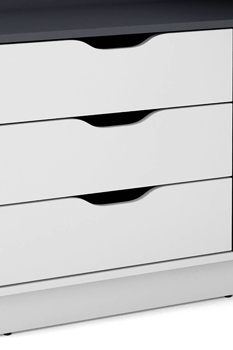 Winkelschreibtisch BELFAST weiß anthrazit B/H/T: ca. 129x83,5x105 cm