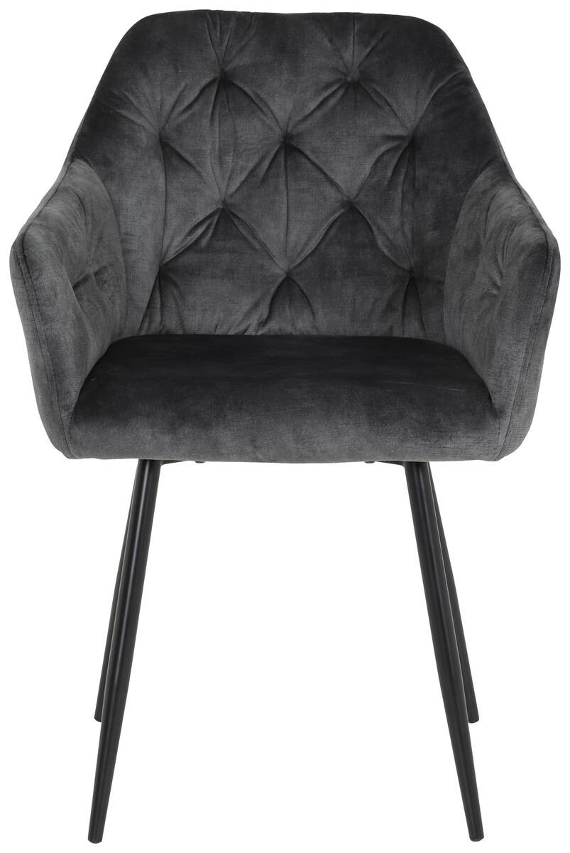 Stuhl Tina 2er Set anthrazit Vintage Samtoptik B/H/T: ca. 56x81x62 cm