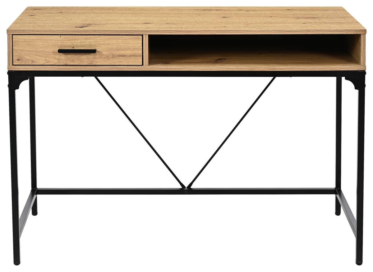 Schreibtisch Faya Eiche Artisan Nachbildung schwarz B/H/T: ca. 110x75x48 cm