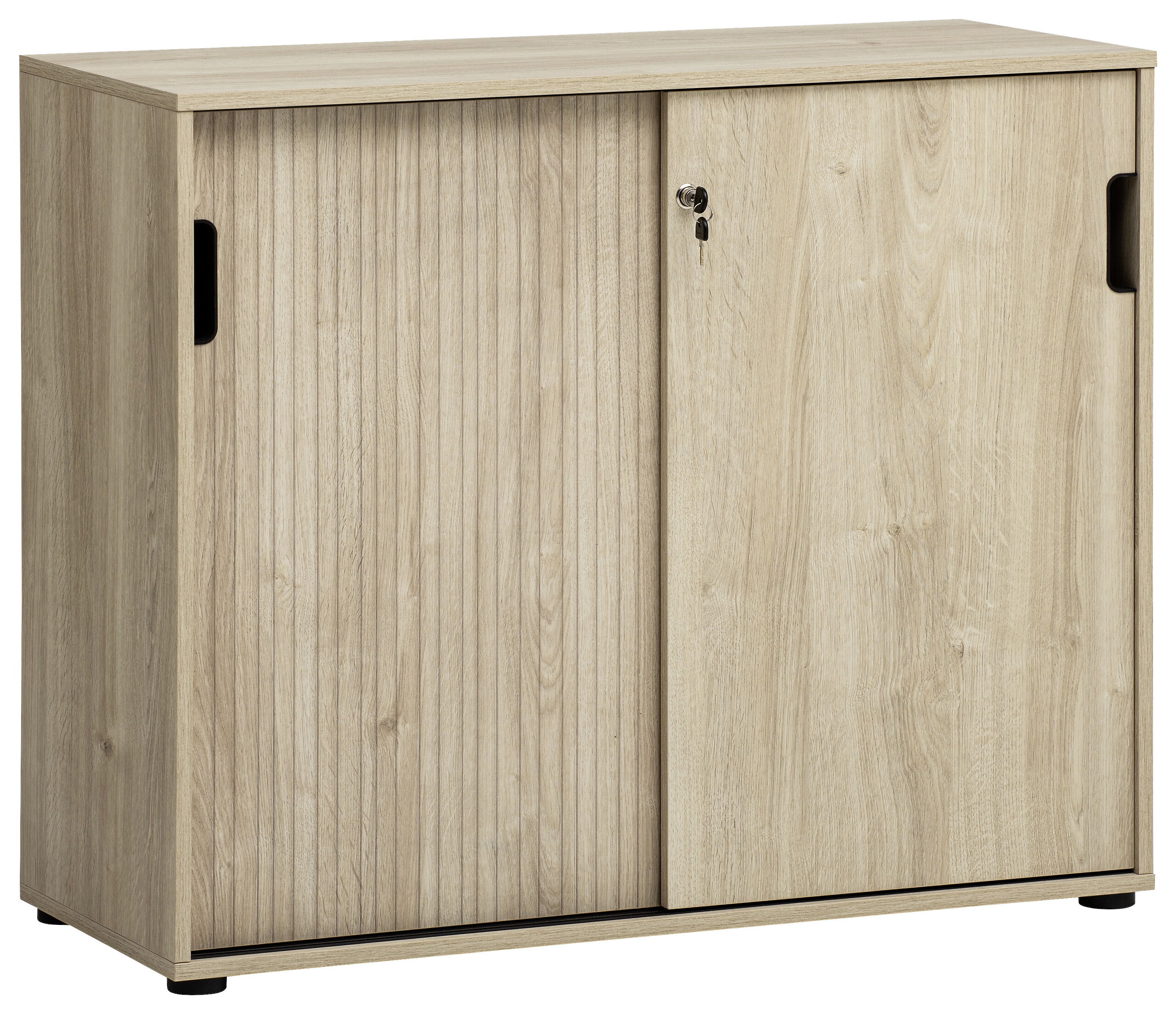 Aktenschrank Emmik weiß matt Eiche Eiche weiß Nachbildung B/H/T: ca. 100,1x83,6x41 cm