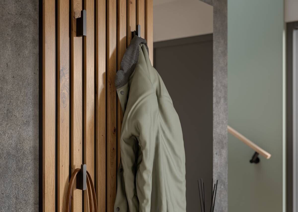 Garderobe Simple anthrazit Eiche Artisan Nachbildung B/H/T: ca. 88x195x35 cm