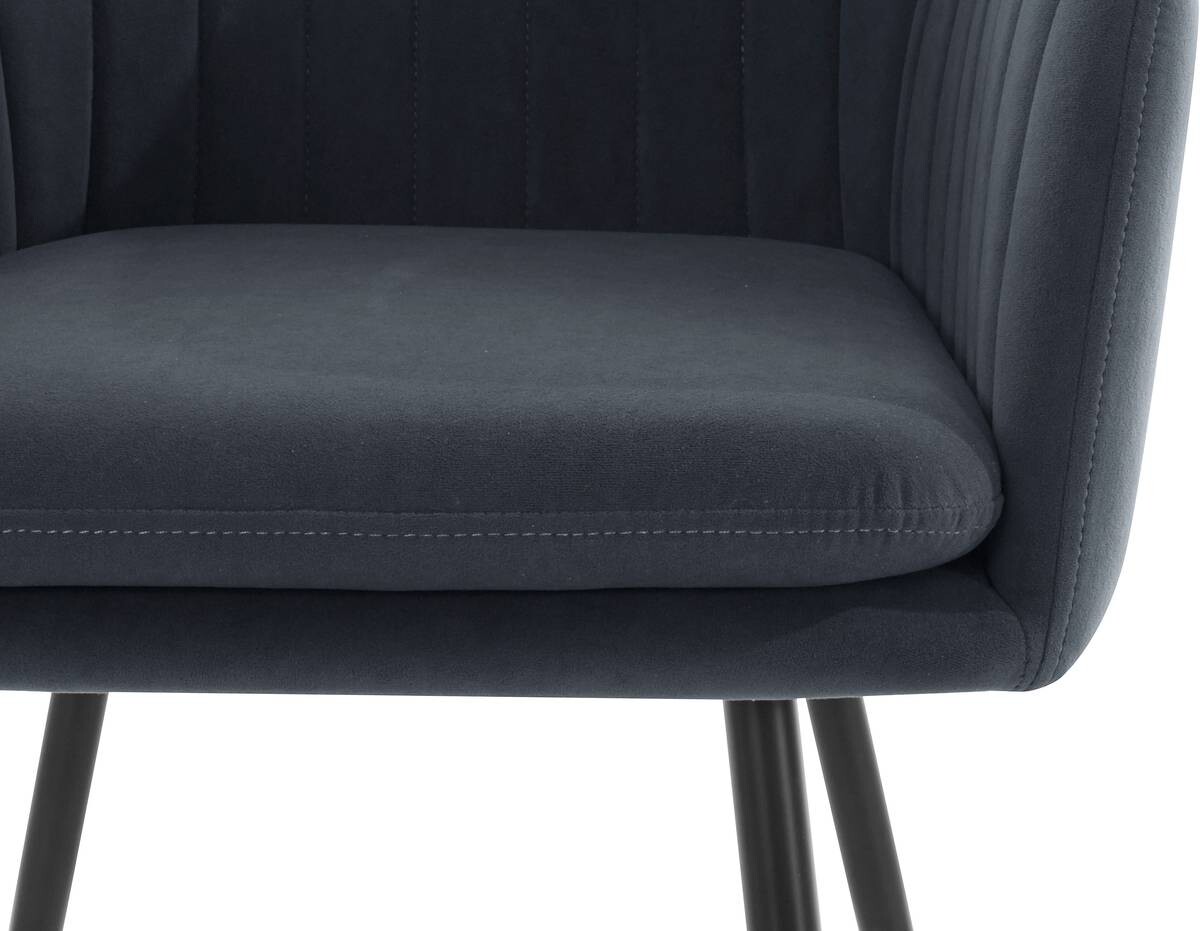 Hela Sessel MILA I S grau Velourstoff B/H/T: ca. 59x84x66 cm