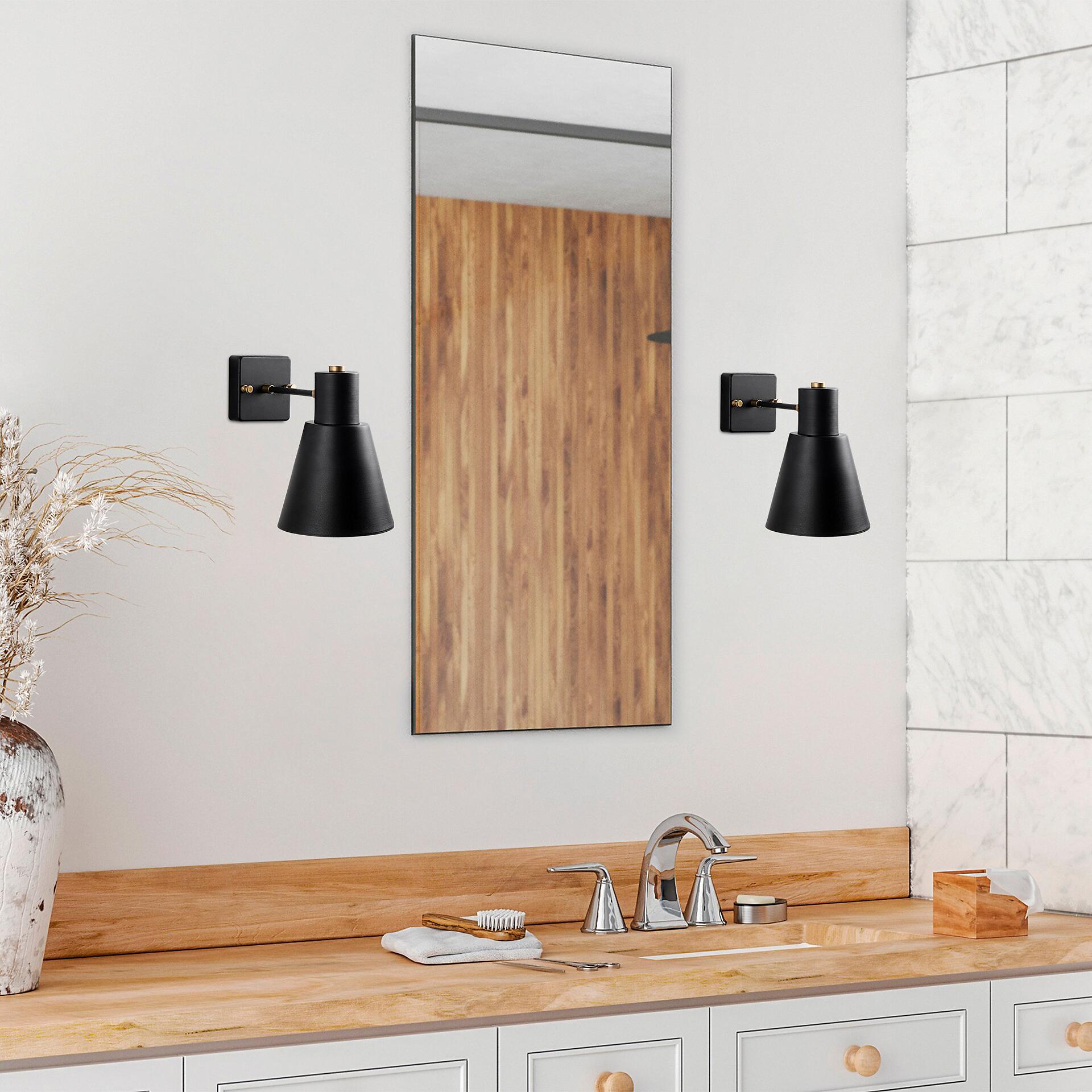 Opviq Wandleuchte schwarz gold Metall B/H/L: ca. 24x21x14 cm E27 1 Brennstellen