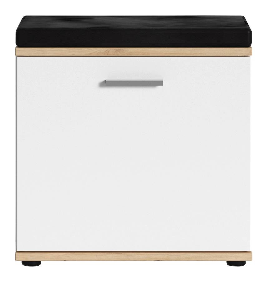 Sitzbank JAKOB Eiche Nachbildung weiß schwarz B/H/T: ca. 48,5x49x30 cm