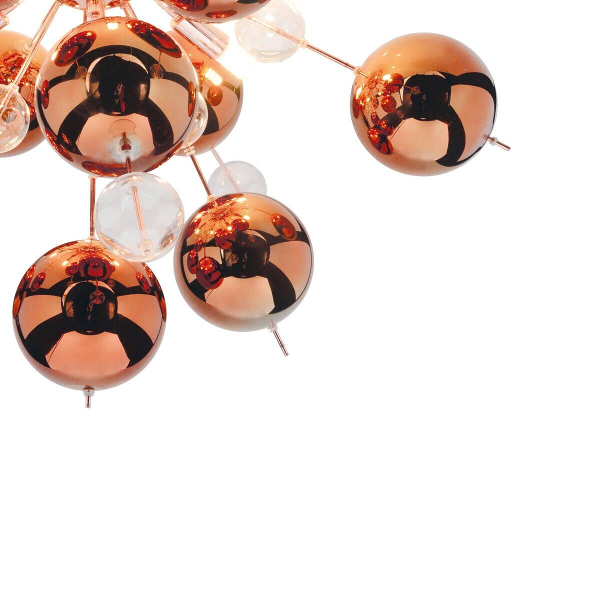 Näve Leuchten Deckenleuchte 1085147 Kupfer Glas Metall B/H/T: ca. 57x38x57 cm G9 6 Brennstellen