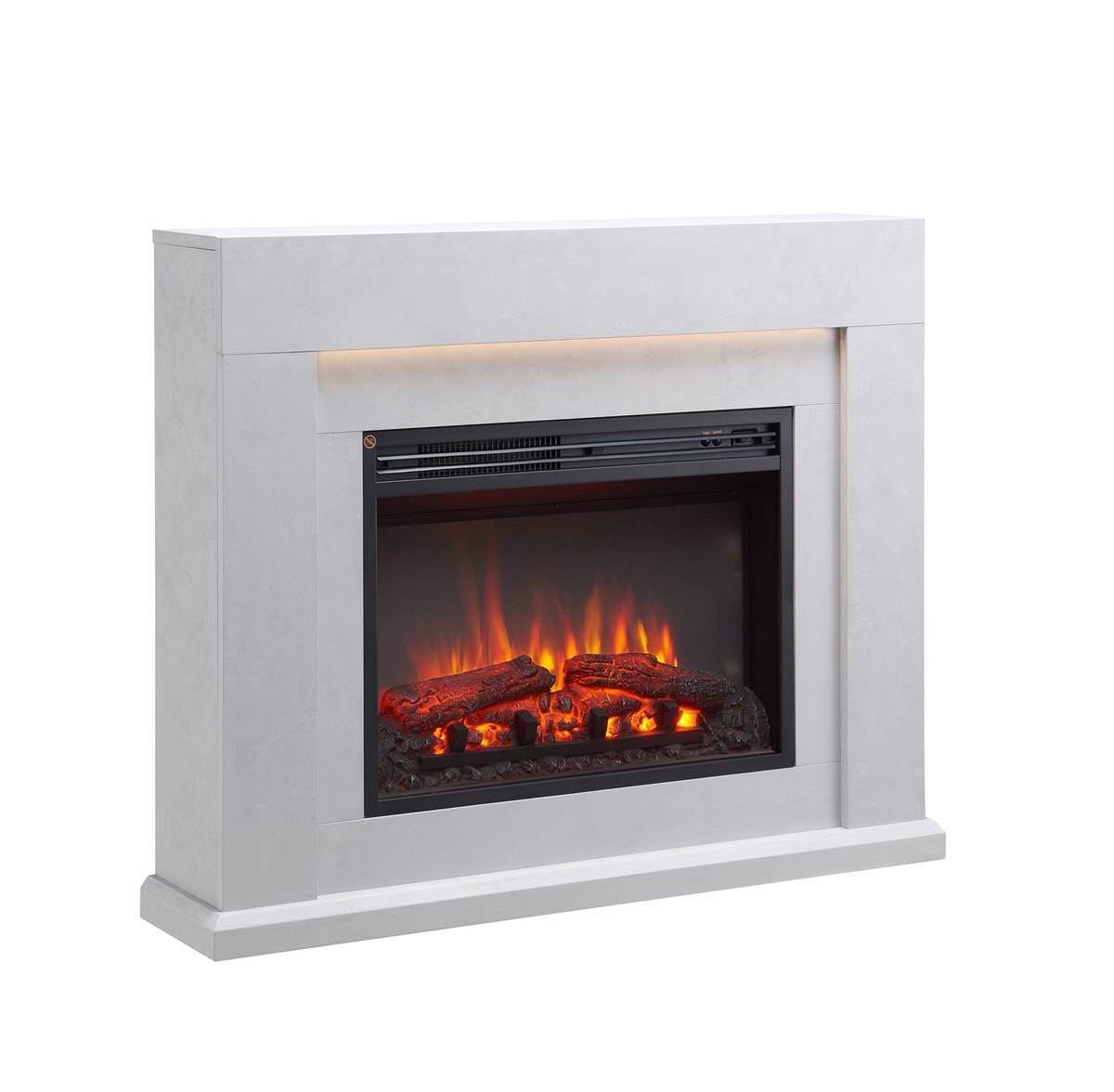 Balderia Elektrischer-Kamin Apollon EF378A-MT378B-CG Beton B/H/T: ca. 80x98x22 cm ca. 2000 W