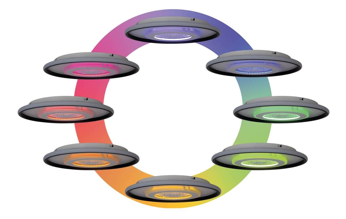 Näve Leuchten Deckenleuchte weiß Metall Kunststoff B/H/T: ca. 50x6x50 cm null 3 Brennstellen