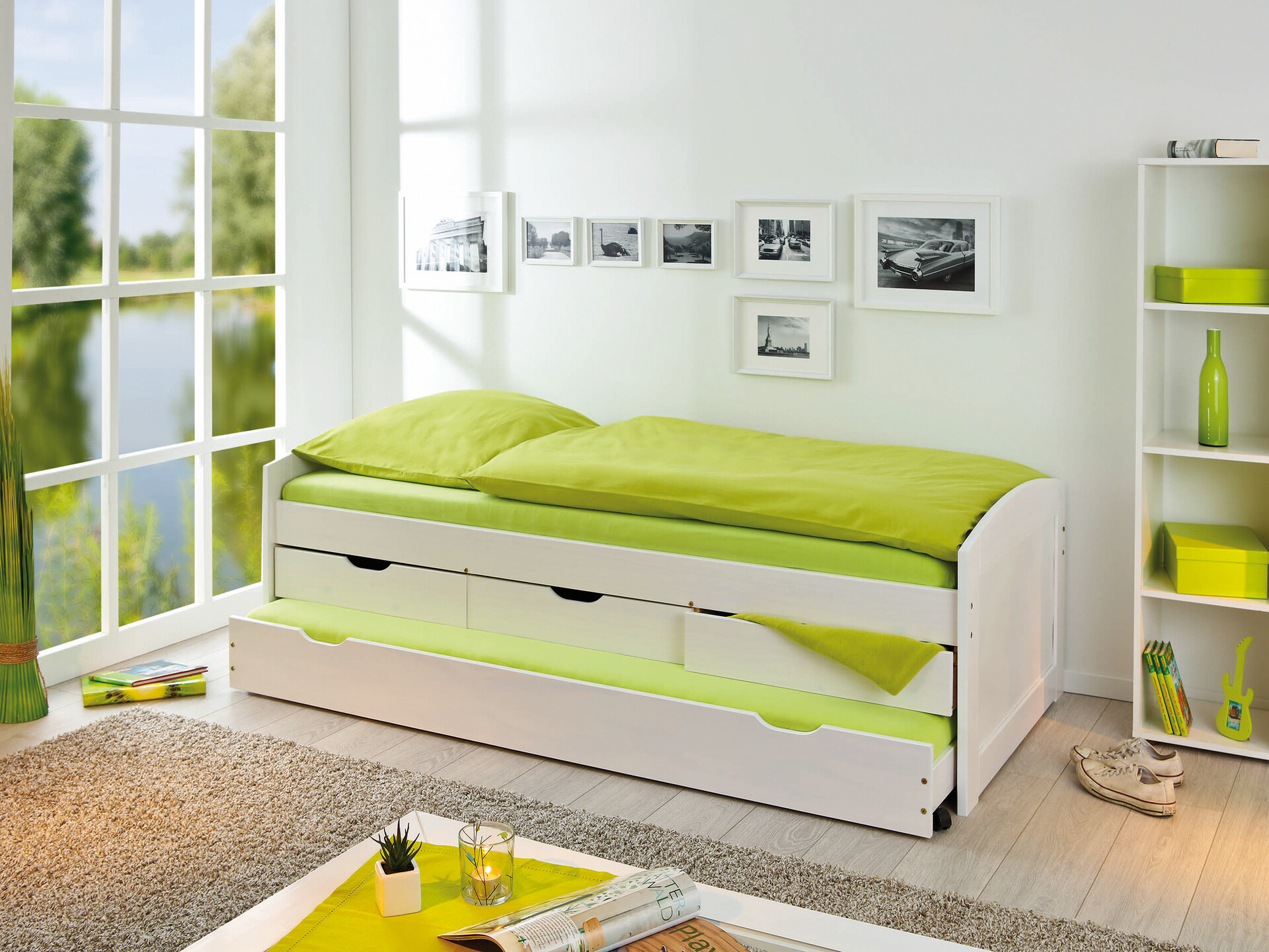 Funktionsbett Ulli weiß Liegefläche B/L: ca. 90x190 cm