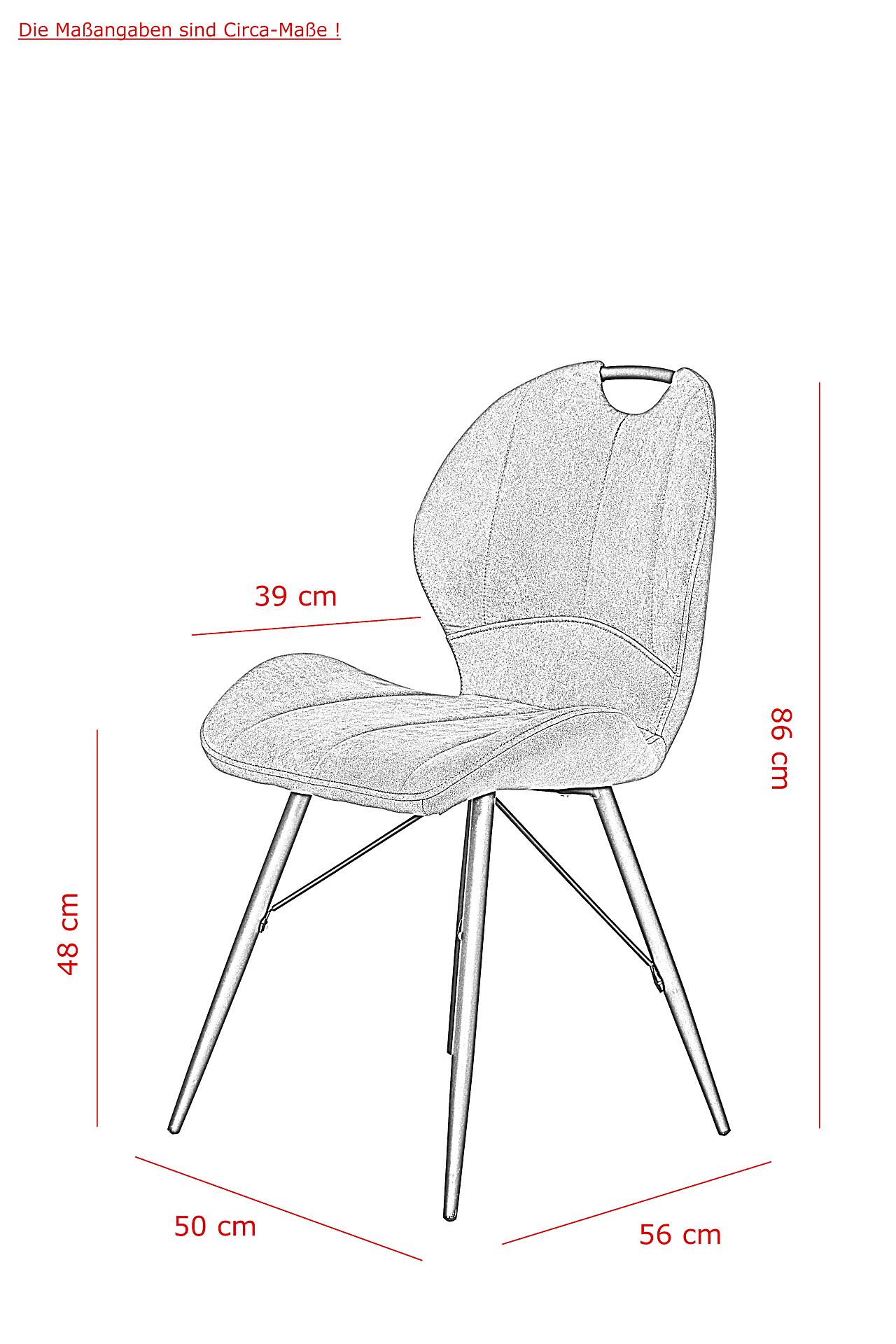 Stuhl Kate 2er Set braun Schlamm Microfaser B/H/T: ca. 50x86x56 cm