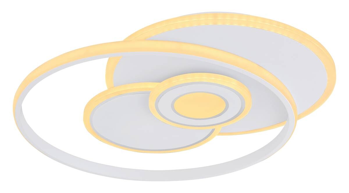 GLOBO Deckenleuchte weiß Metall Acryl Aluminium B/H/T: ca. 46x6x54,5 cm 1 Brennstellen