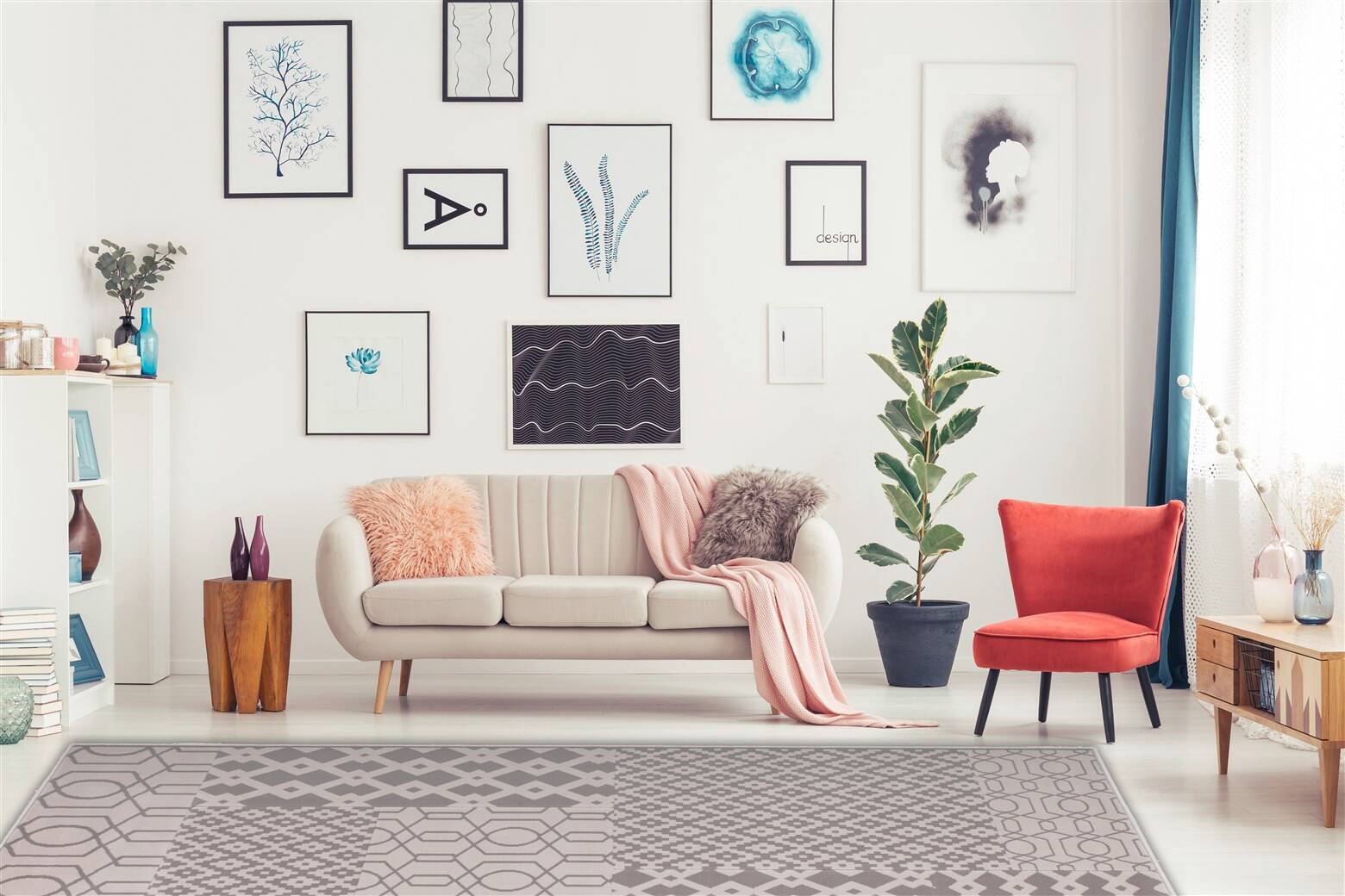 Kayoom Kurzflorteppich Lina 325 taupe B/L: ca. 80x150 cm