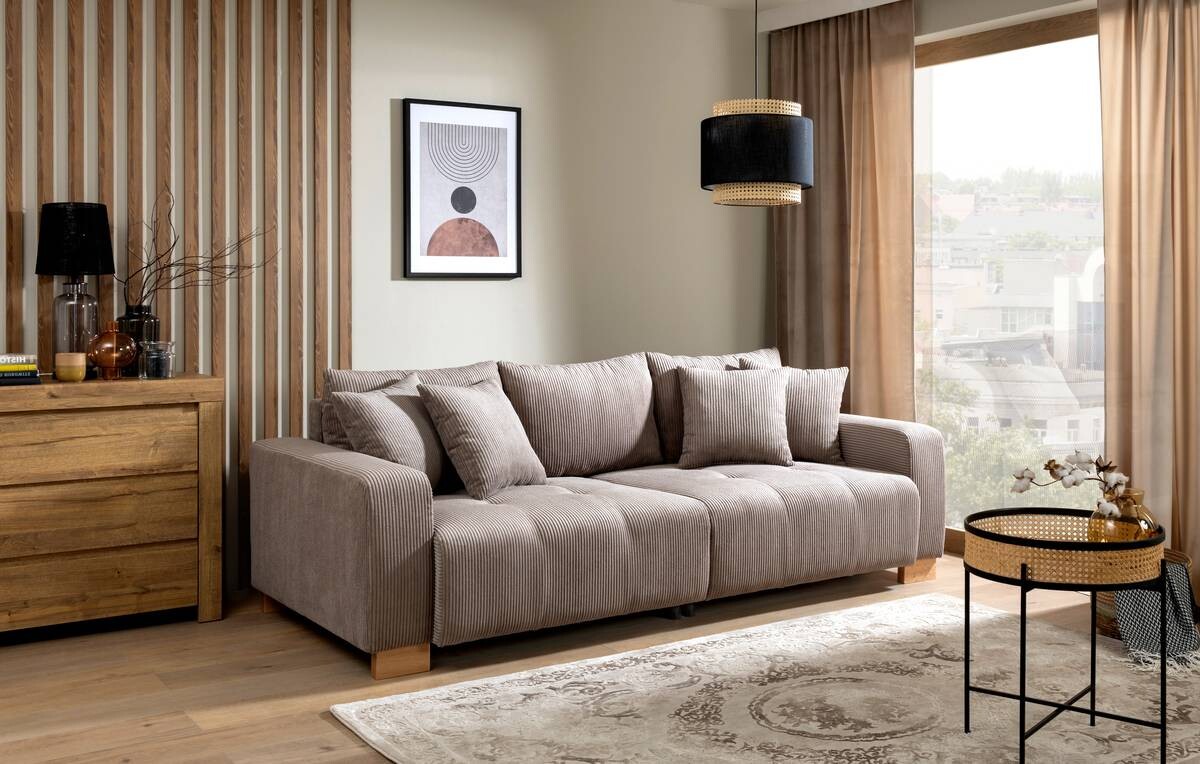 Big Sofa Alpha New dunkelbeige Microfaser B/H/T: ca. 244x85x112 cm