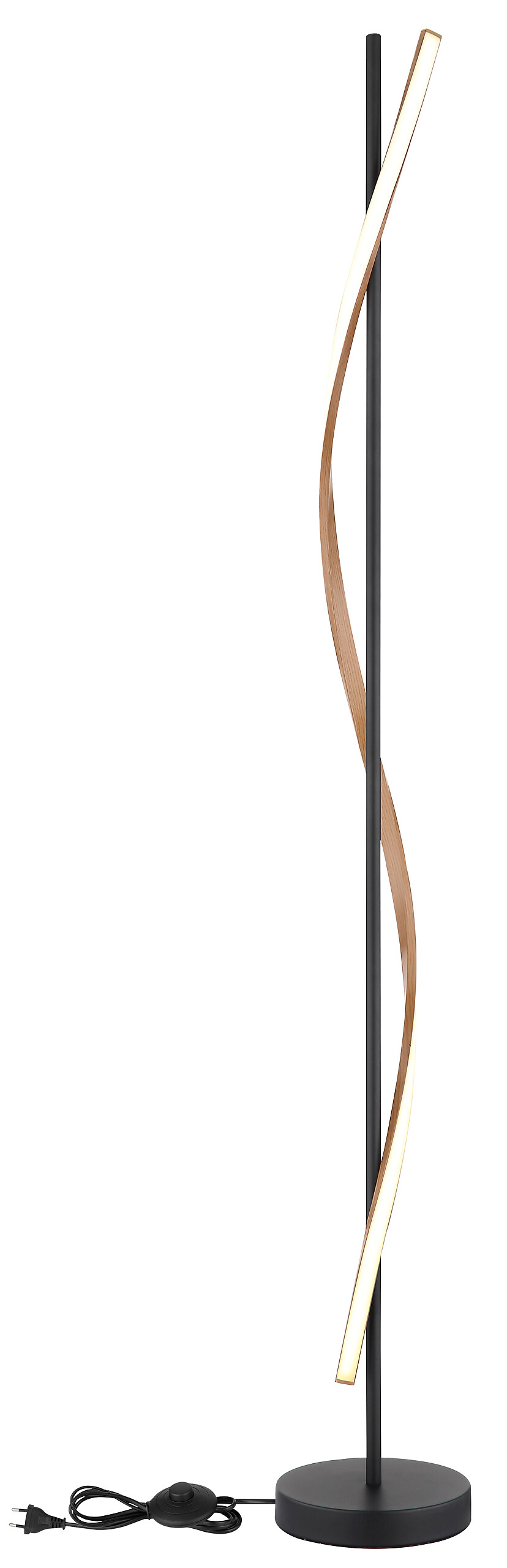 GLOBO LED-Stehleuchte mattschwarz dunkelbraun Opal Metall PVC Kunststoff H/D: ca. 150,7x20 cm 1 Brennstellen