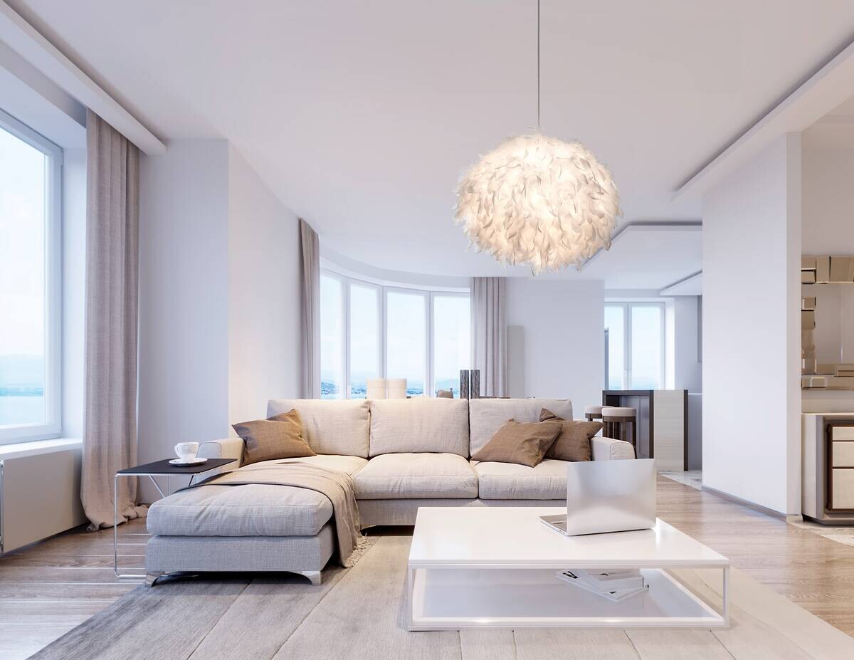 Nowa Pendelleuchte 30120107 weiß Metall Polyester H/D: ca. 150x40 cm E27 1 Brennstellen