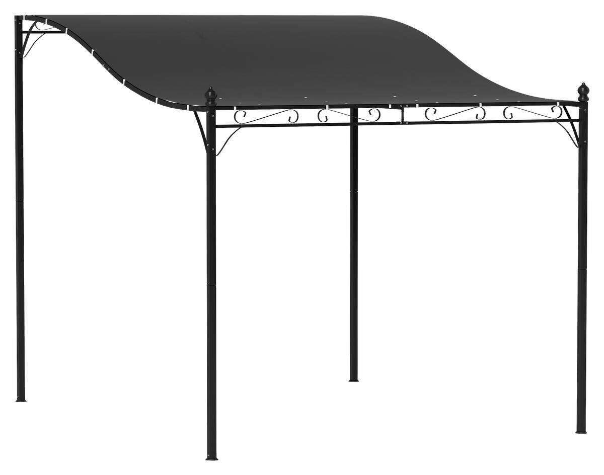 Outsunny Anbaupavillon dunkelgrau Metall B/H/L: ca. 298x250x248 cm