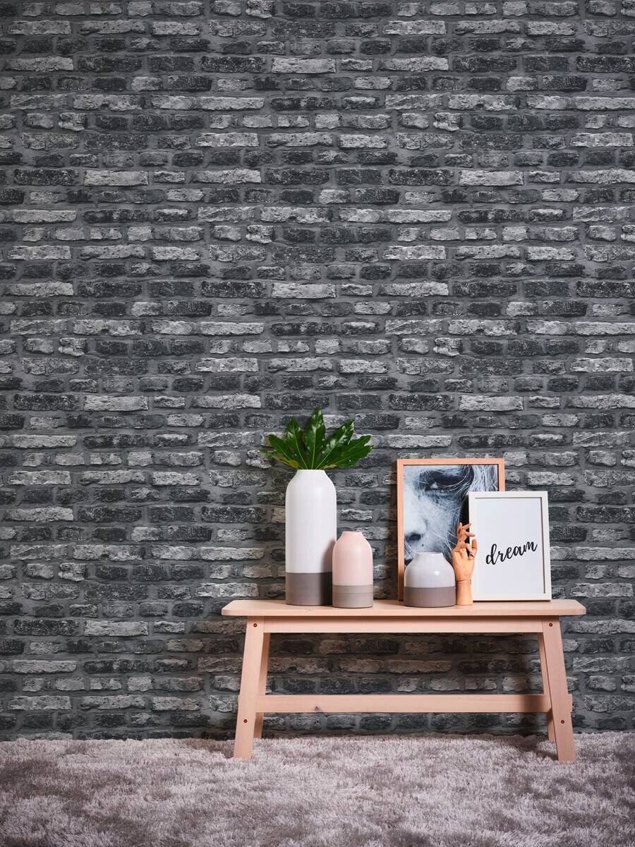 A.S.Creation Vliestapete schwarz B/H/D: ca. 53x1005x8,5 cm