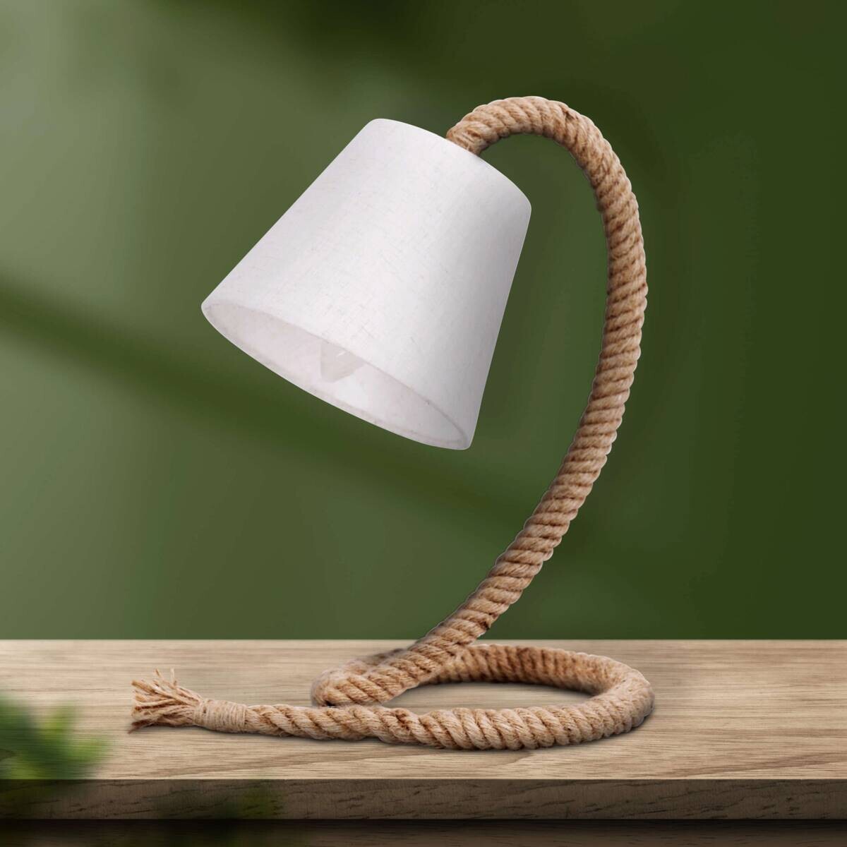 Näve Leuchten Tischleuchte 3164627 natur Textil Metall Kunststoff B/H/T: ca. 18x35x26 cm E14 1 Brennstellen