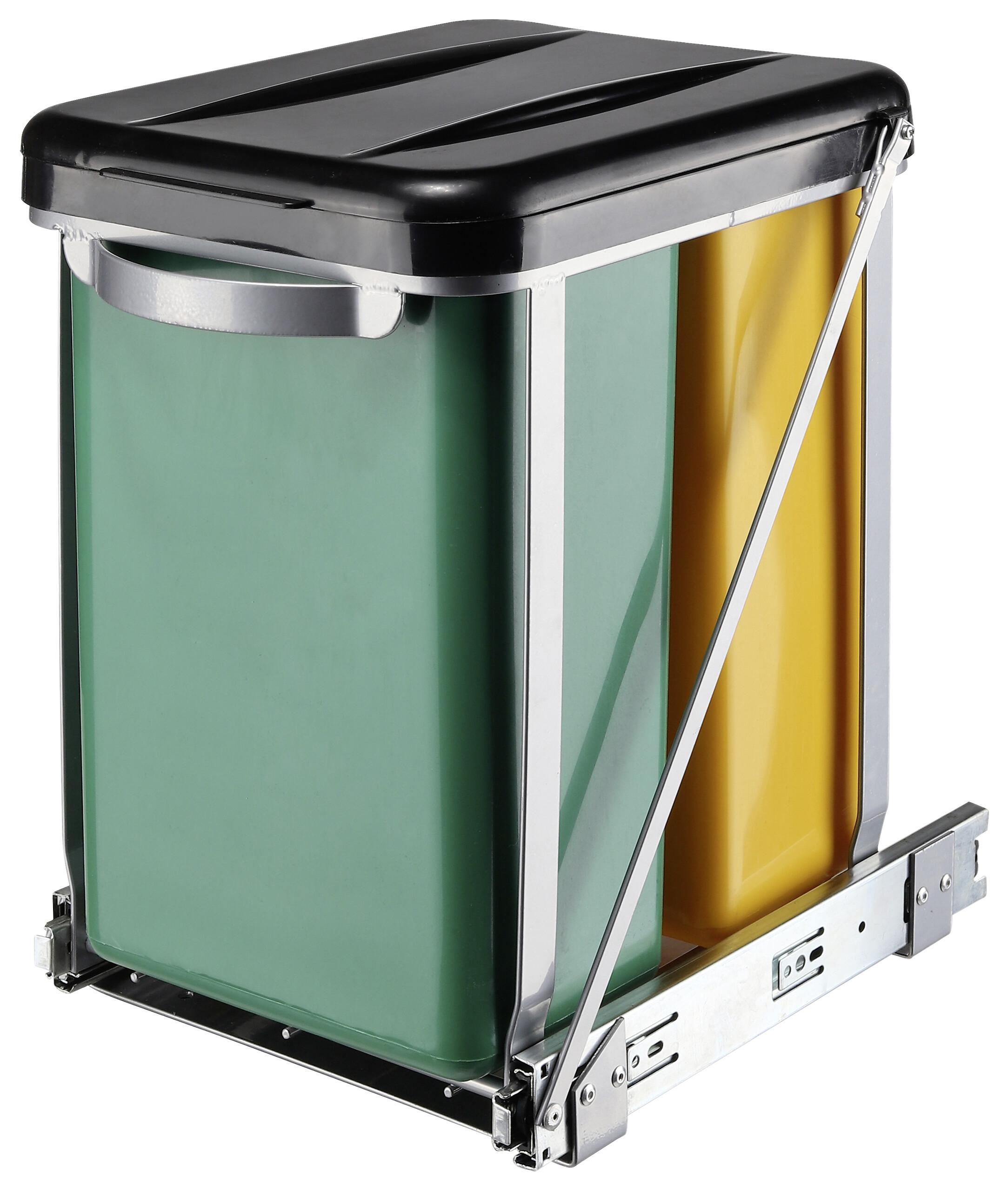 Teleskop Mülleimer gelb B/H/T: ca. 26x40x60 cm